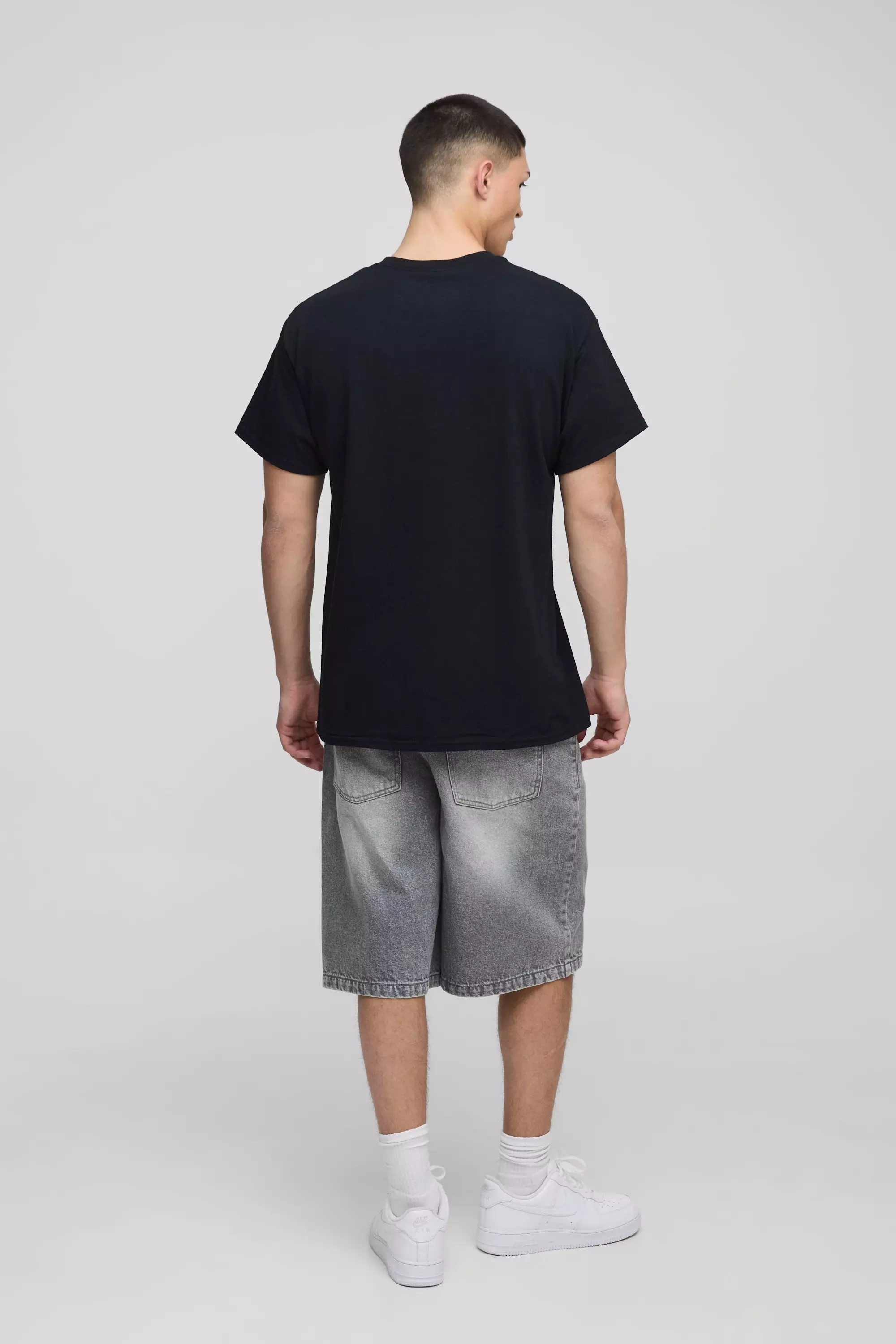 ★LECYTO★ Destroyed Oversized Logo TShirtBlack Oversized Embroidered Whiteout Logo Faded t-shirt