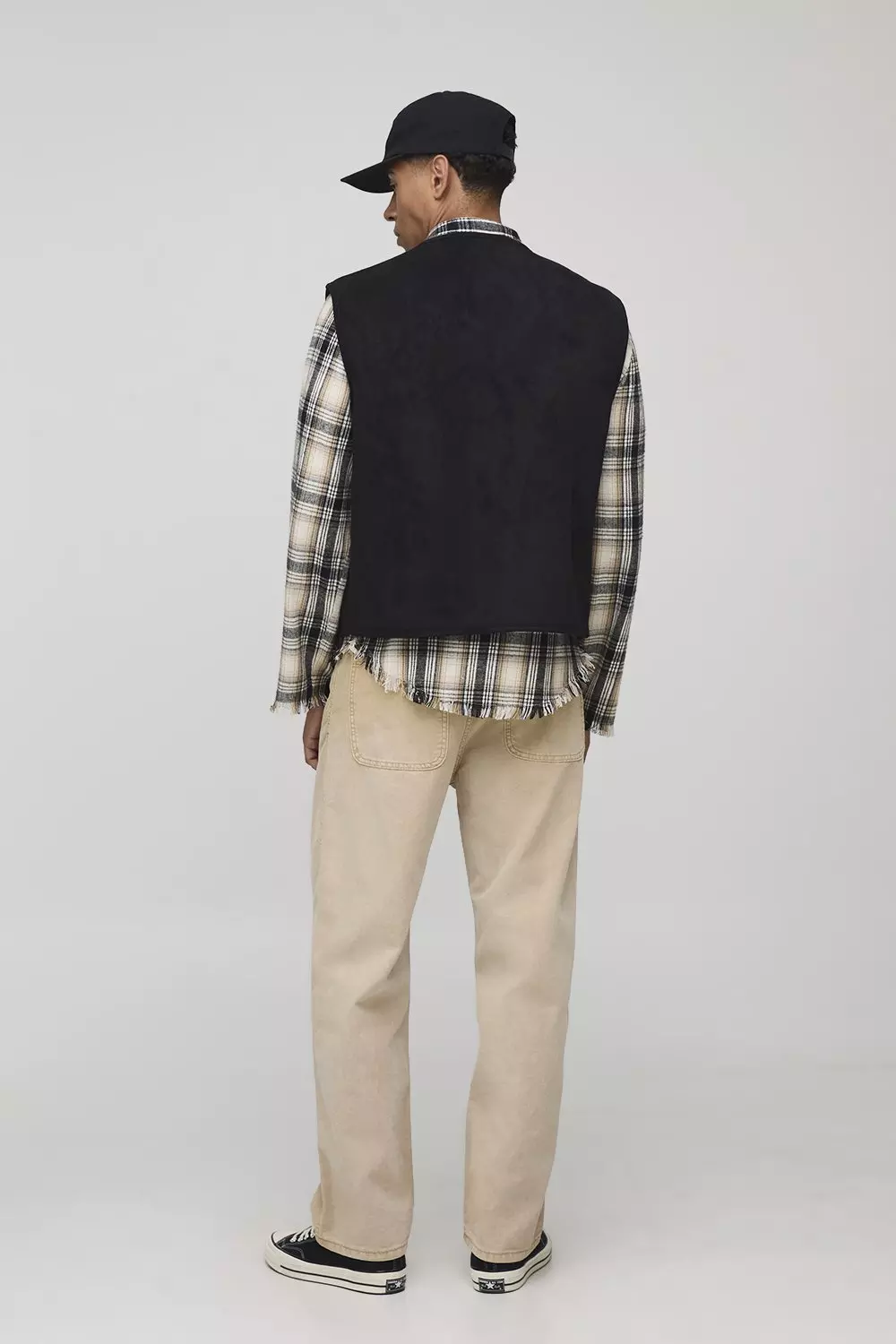 Double Waistband Relaxed Contrast Stitch Jeans | boohooMAN USA