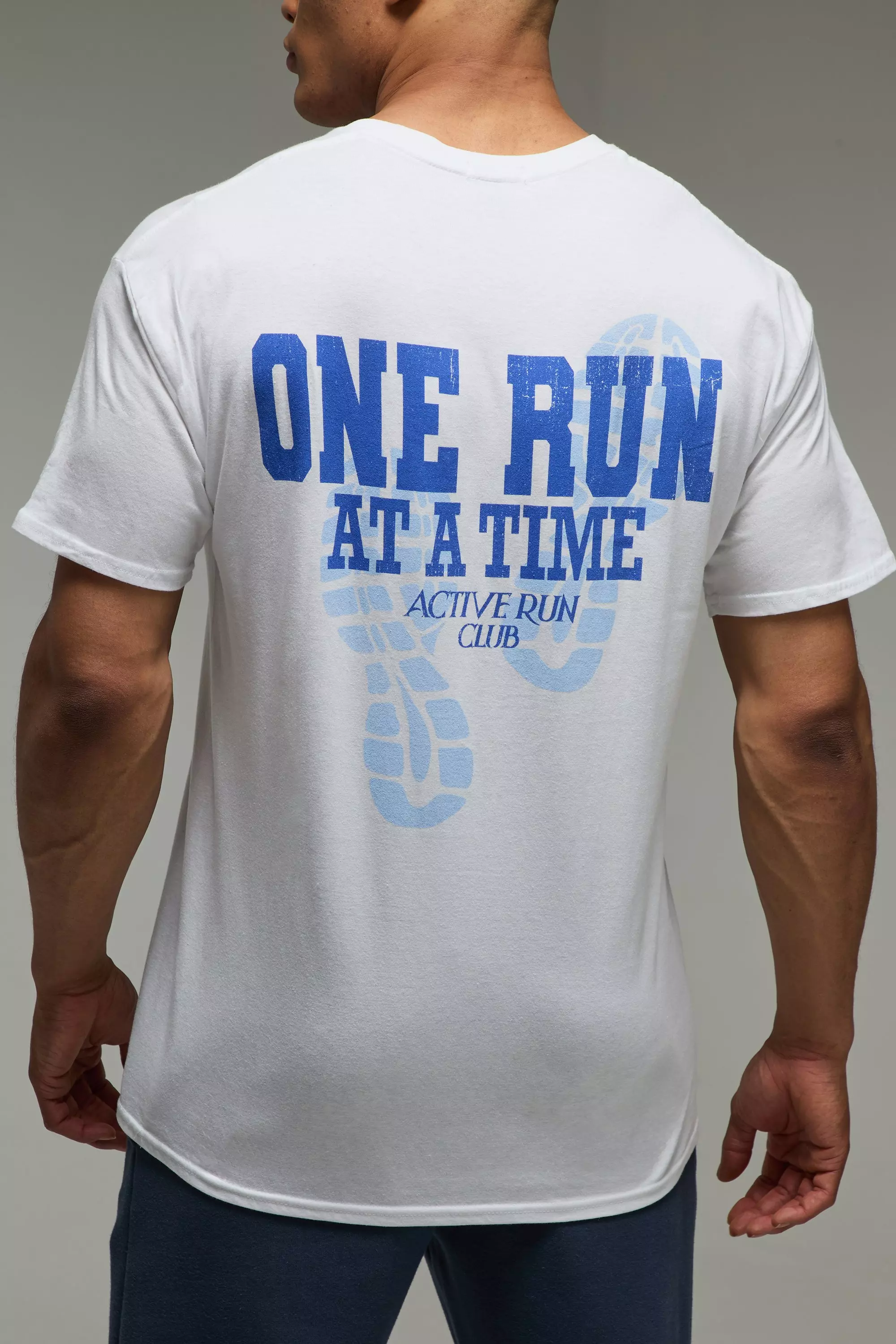 White MAN Active Oversized One Run At A Time T-Shirt alternative image