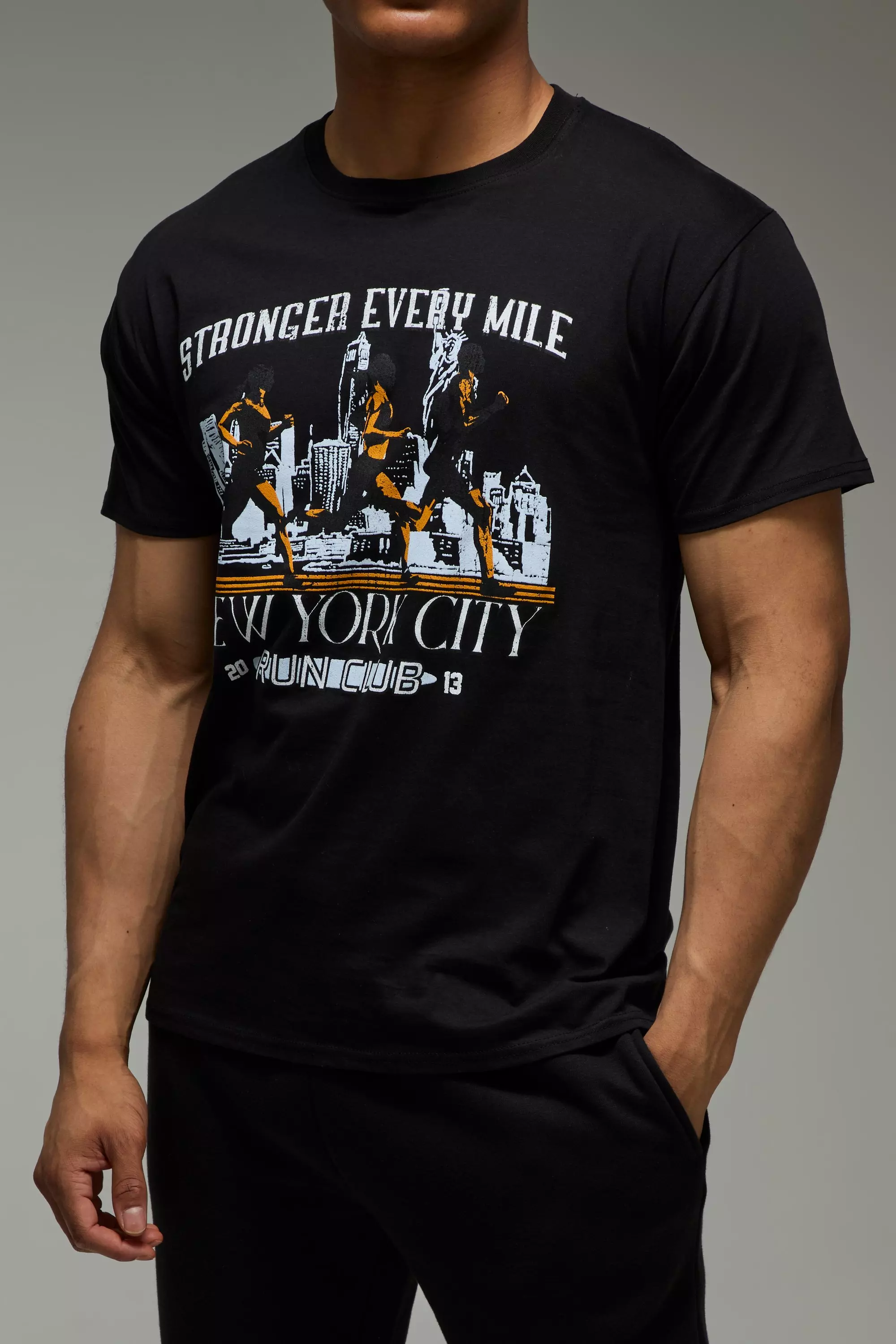 T-shirt de sport à slogan NYC - MAN Active, Black autre image
