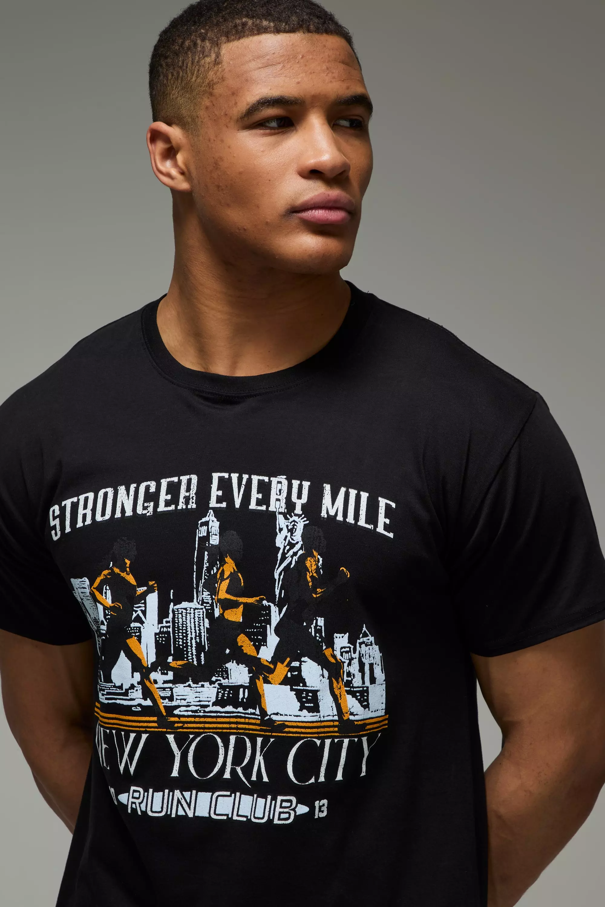 T-shirt de sport à slogan NYC - MAN Active, Black autre image