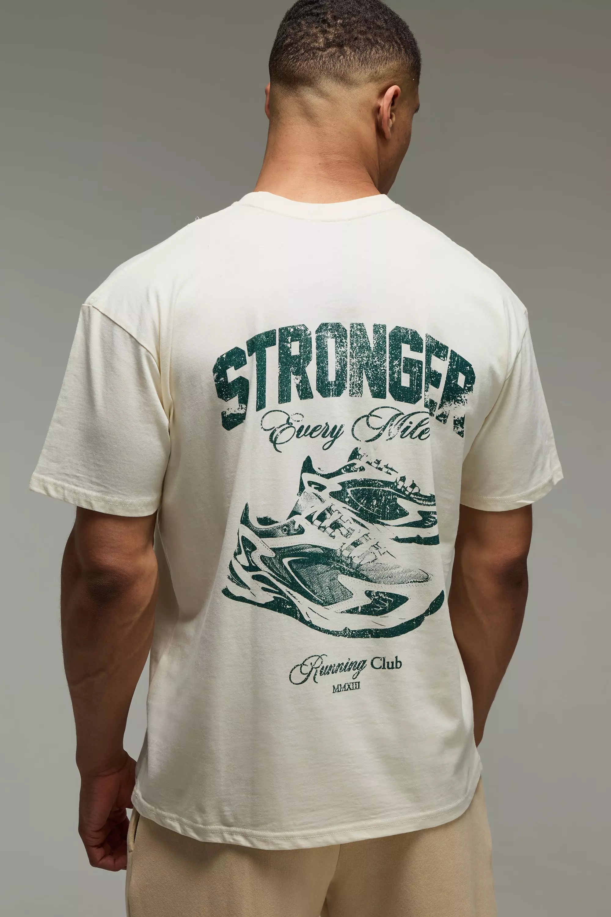 Ecru MAN Active Oversized Stronger Every Mile T-Shirt alternative image