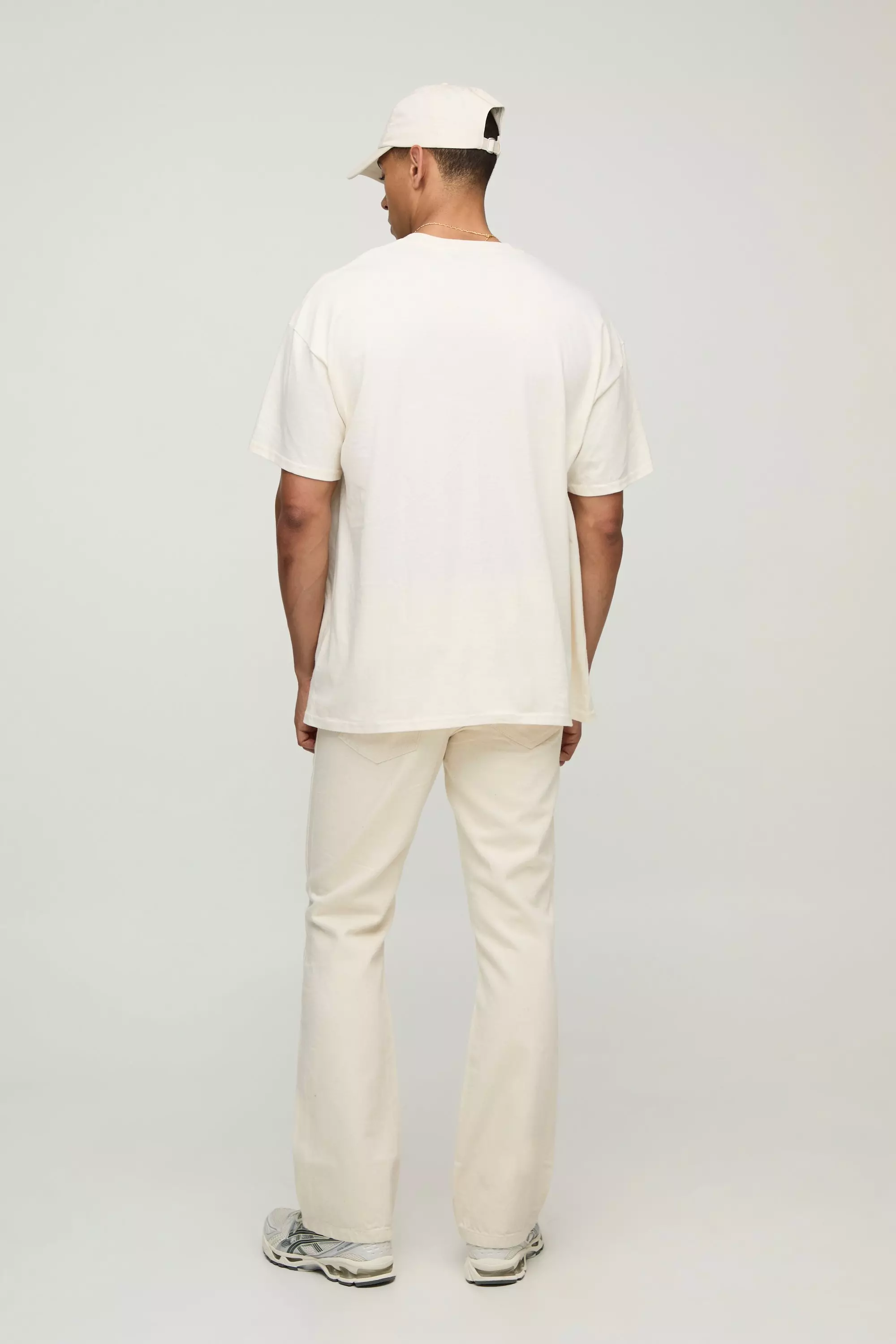 Slim Flared Ecru Jeans | boohooMAN USA