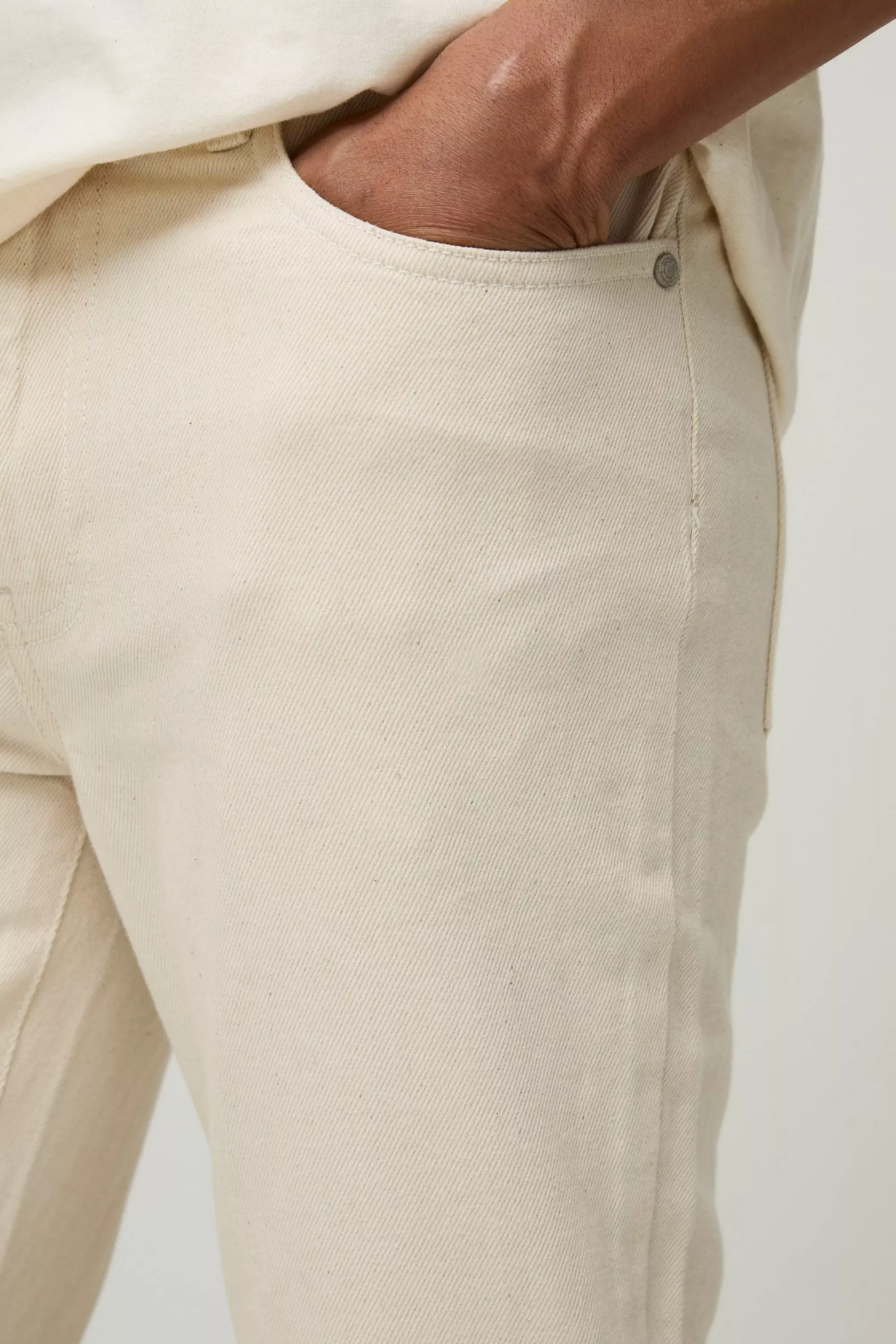Slim Flared Ecru Jeans | boohooMAN USA