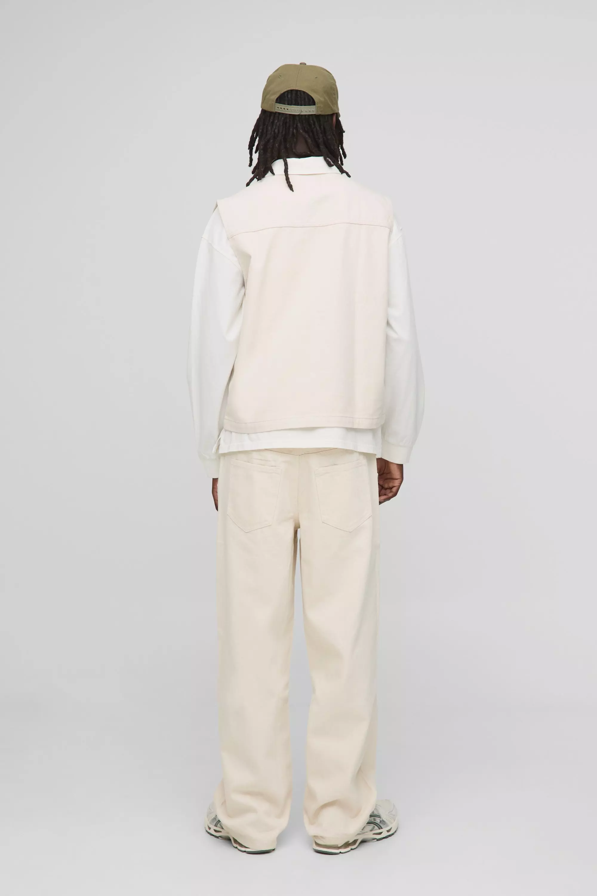 Relaxed Fit Ecru Jeans | boohooMAN USA