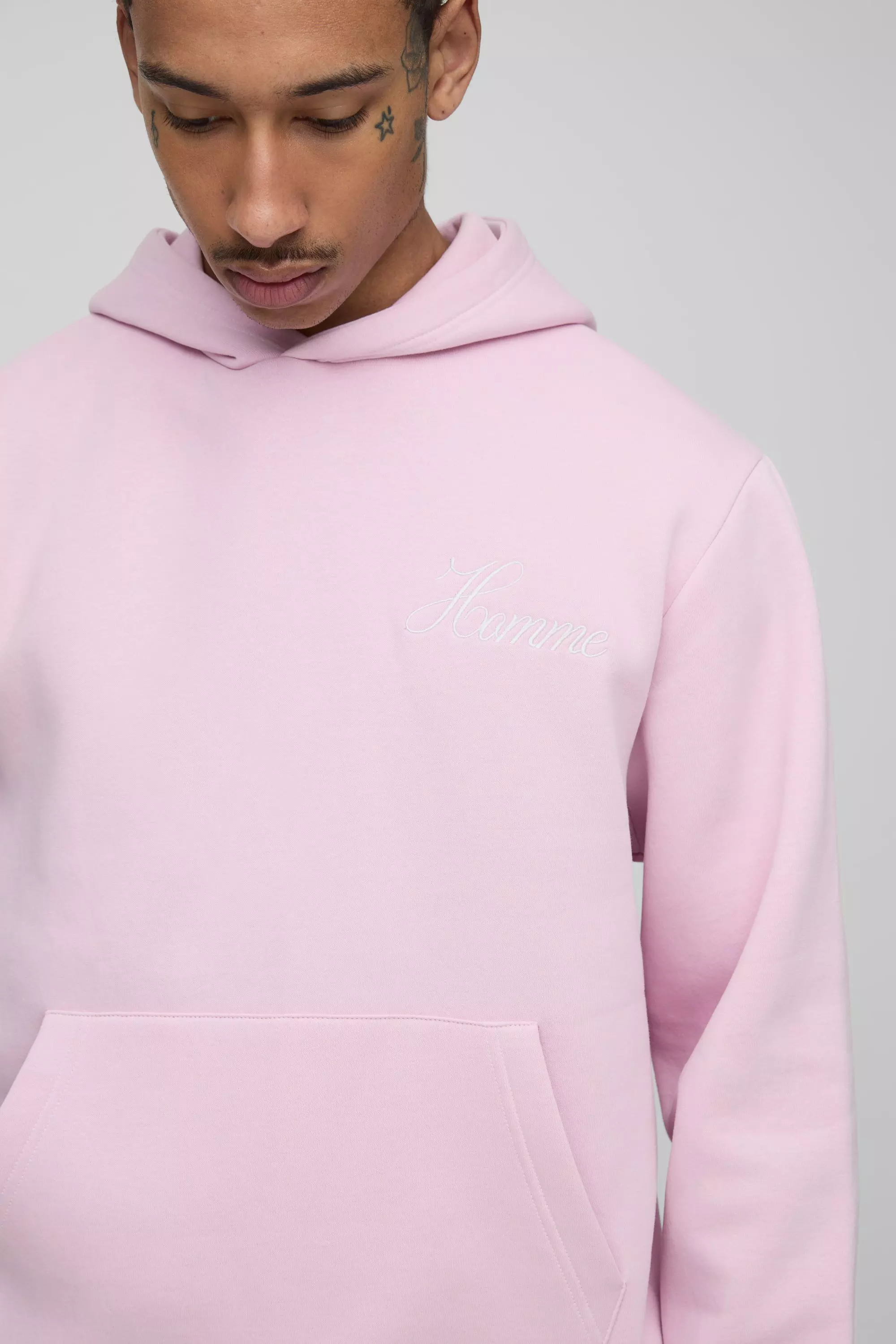 Regular Homme Embroidered Hoodie | boohooMAN USA