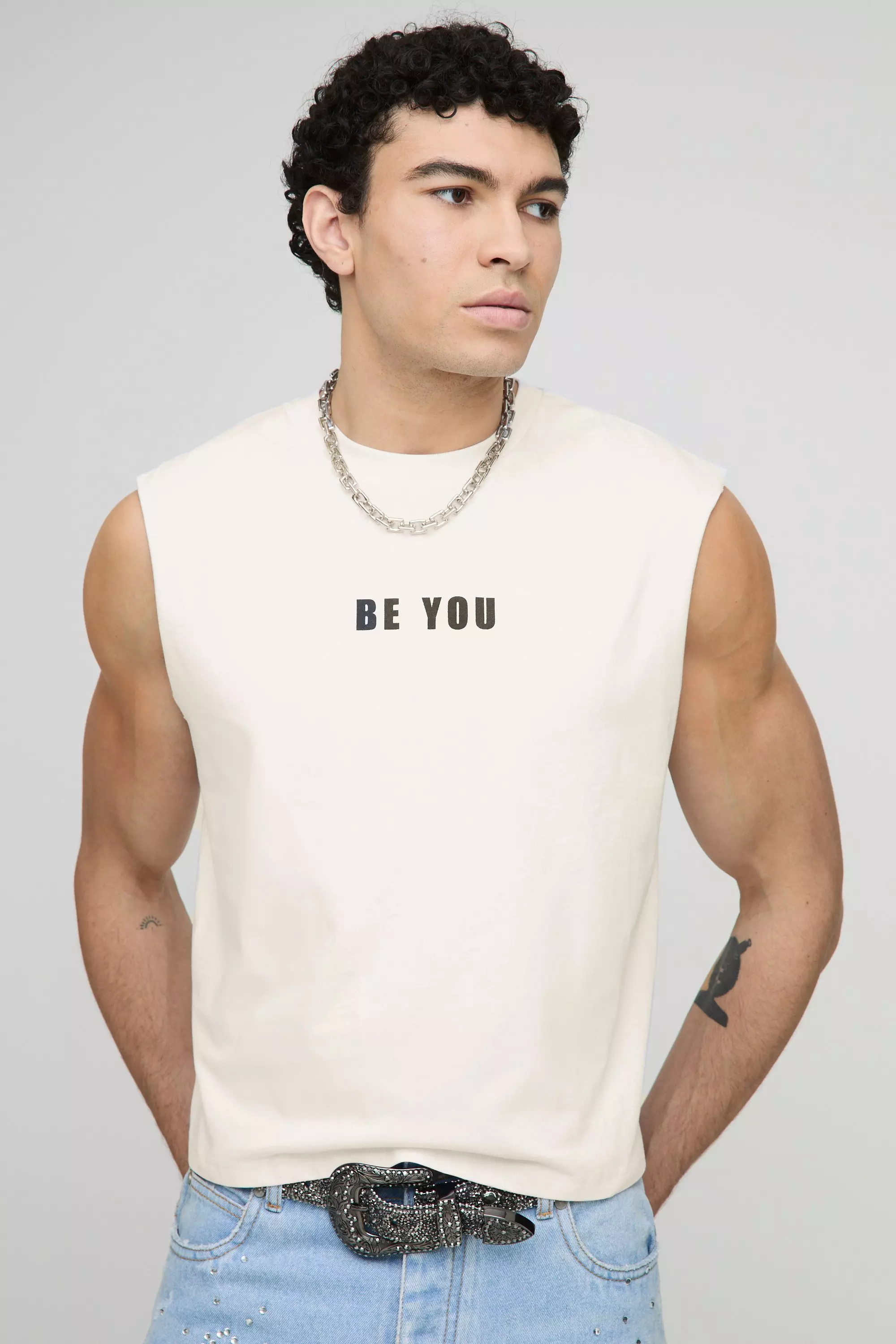 Boxy Be You Pride Tank Ecru