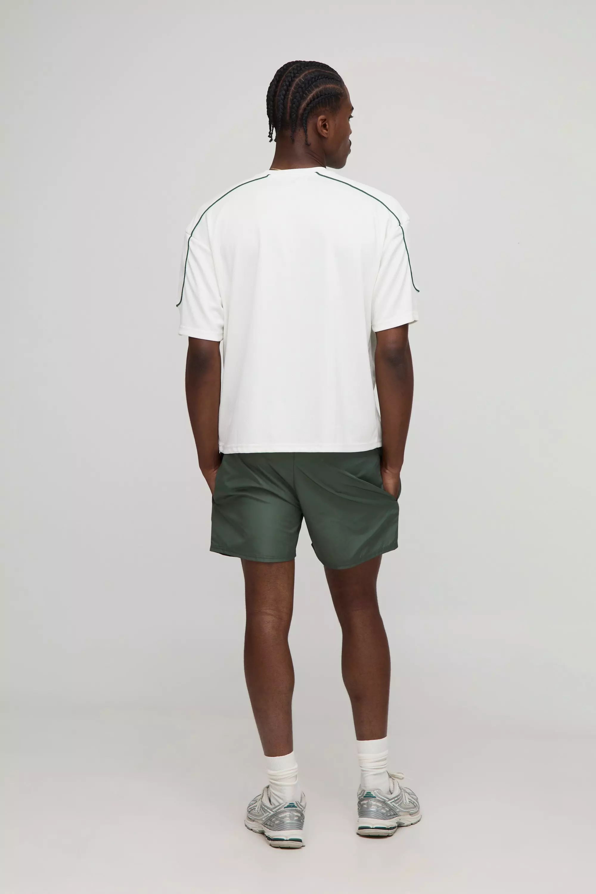 Elasticated Waist Relaxed Short Length Shell Shorts | boohooMAN USA