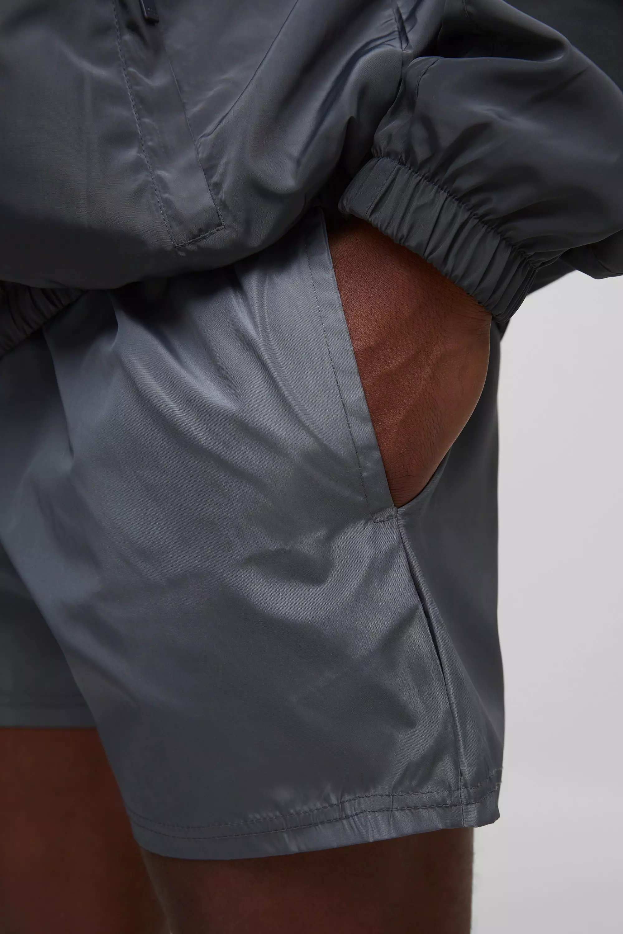 Elasticated Waist Relaxed Short Length Shell Shorts | boohooMAN USA