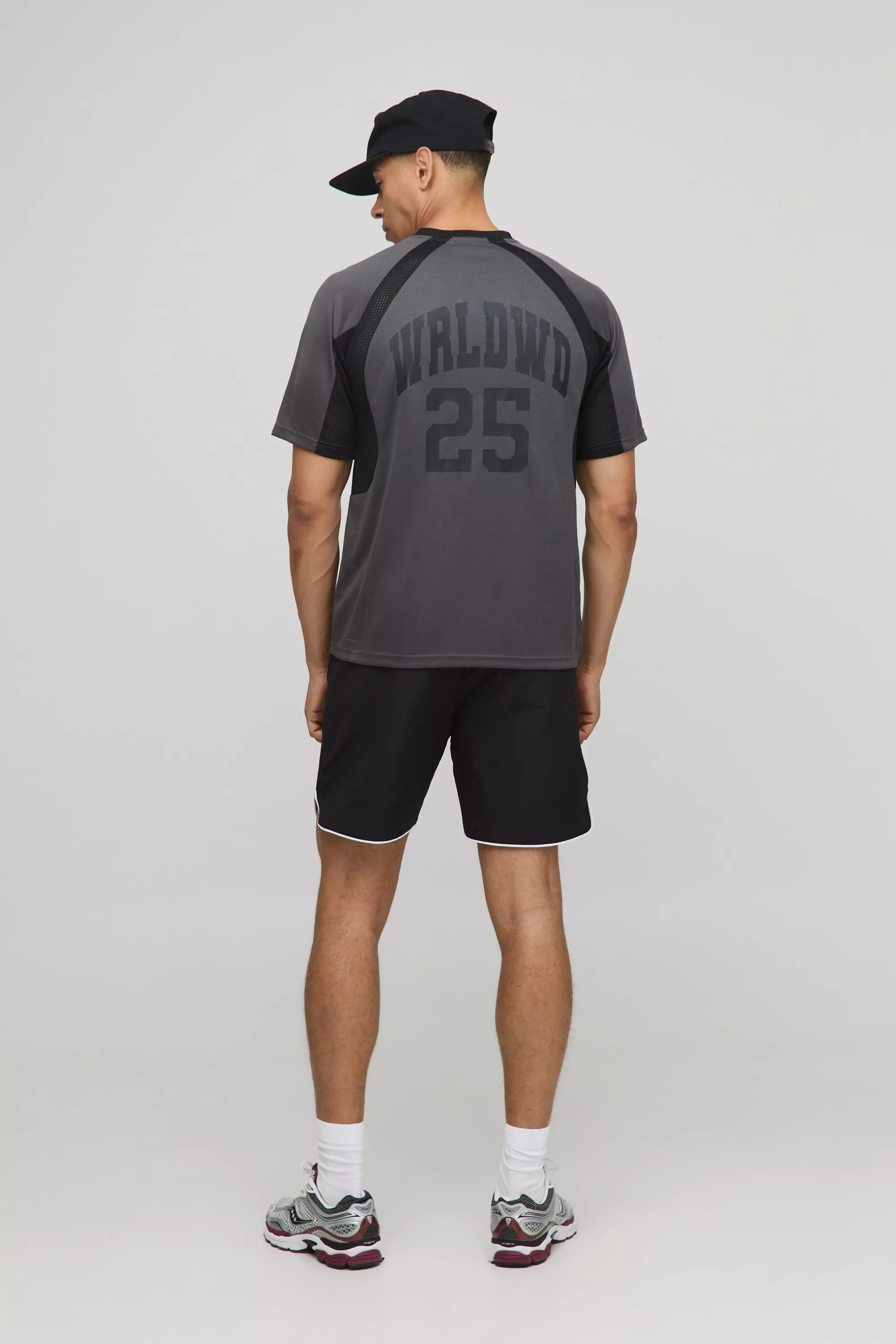 Elasticated Waist Relaxed Crinkle Nylon Pipped Shorts | boohooMAN USA