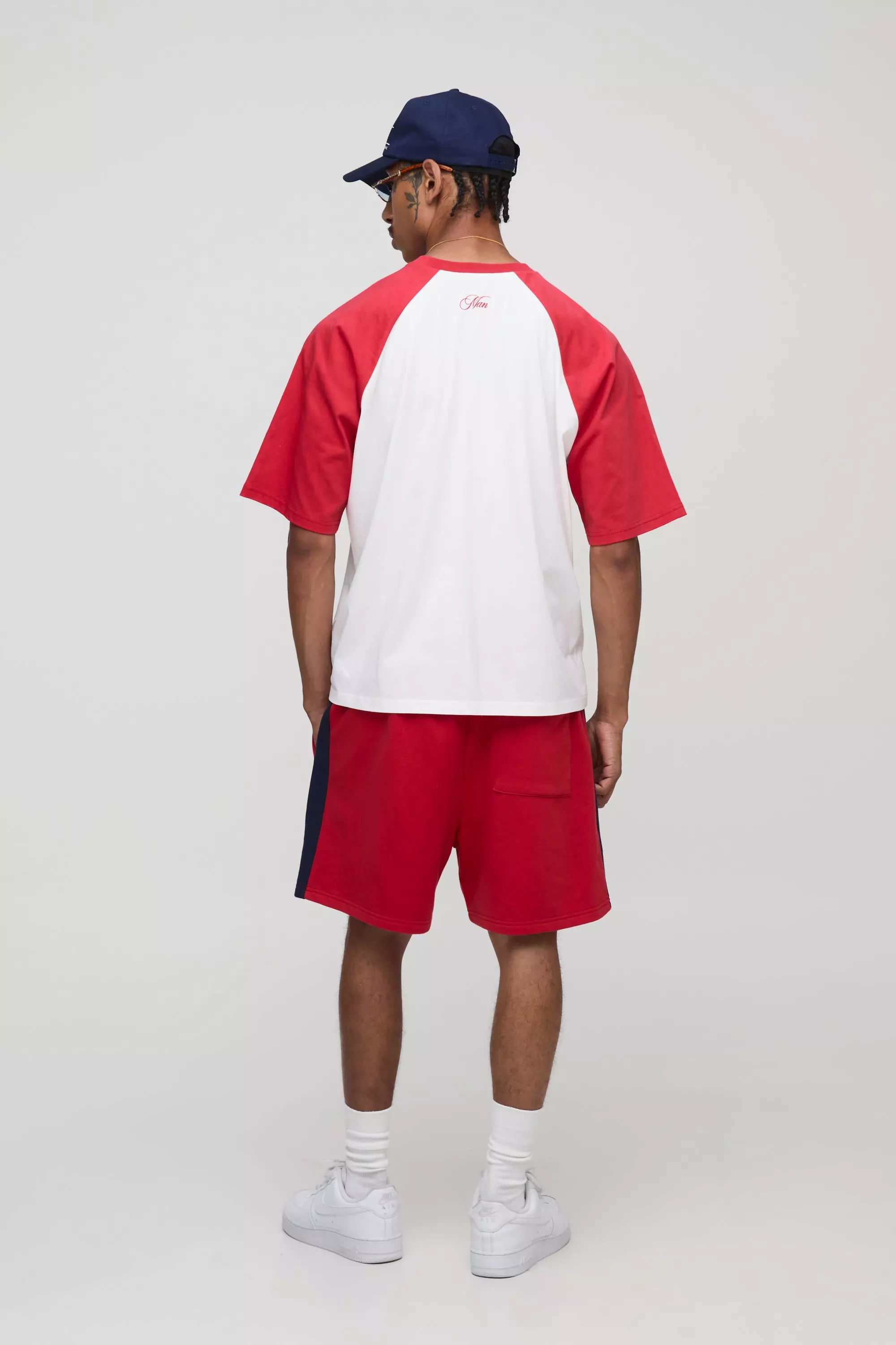 Sfera Oversized Boxy Raglan Graphic T Shirt & Relaxed Shorts Set | boohooMAN USA