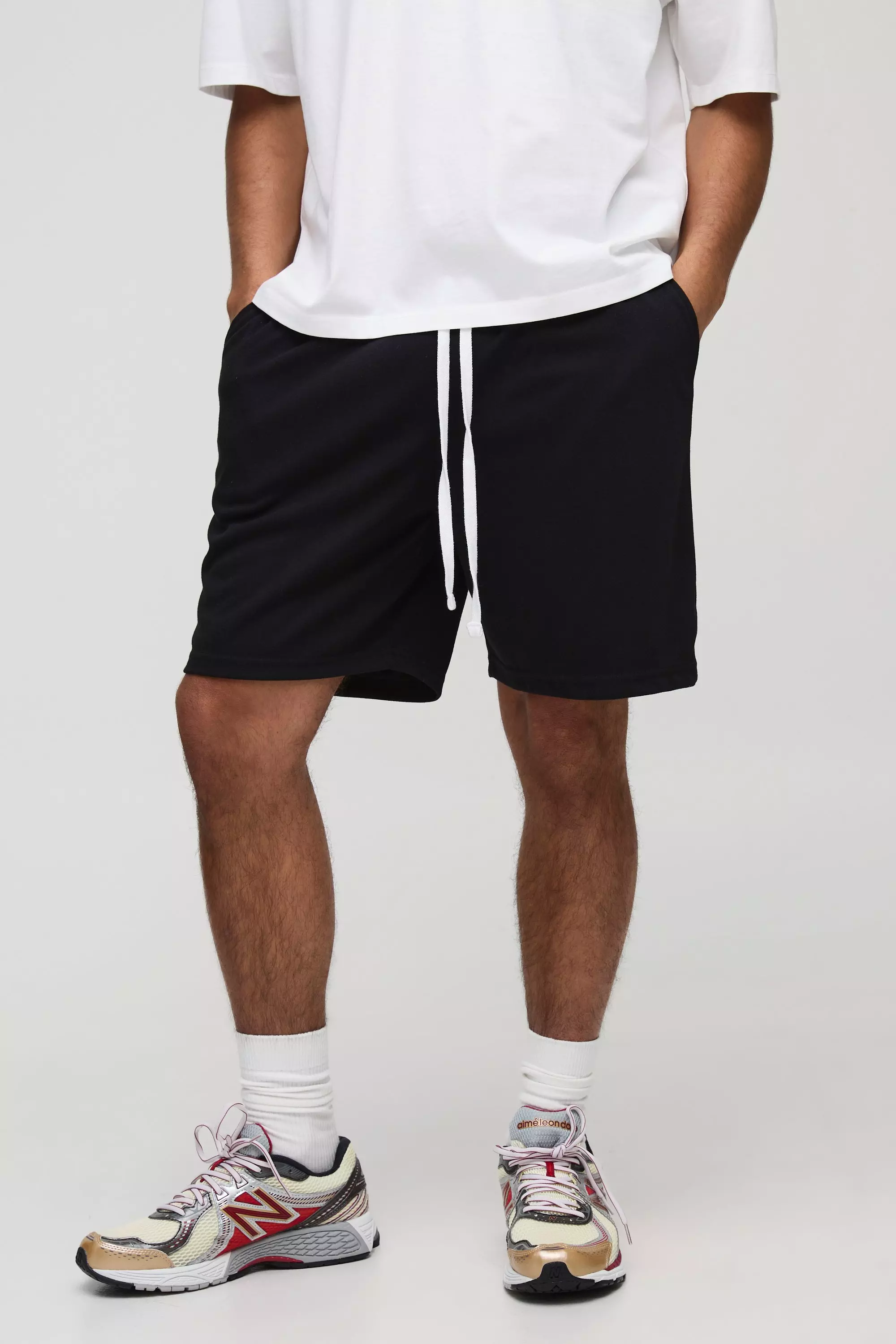 Relaxed Interlock Italia Embroidered Short Length Shorts | boohooMAN USA