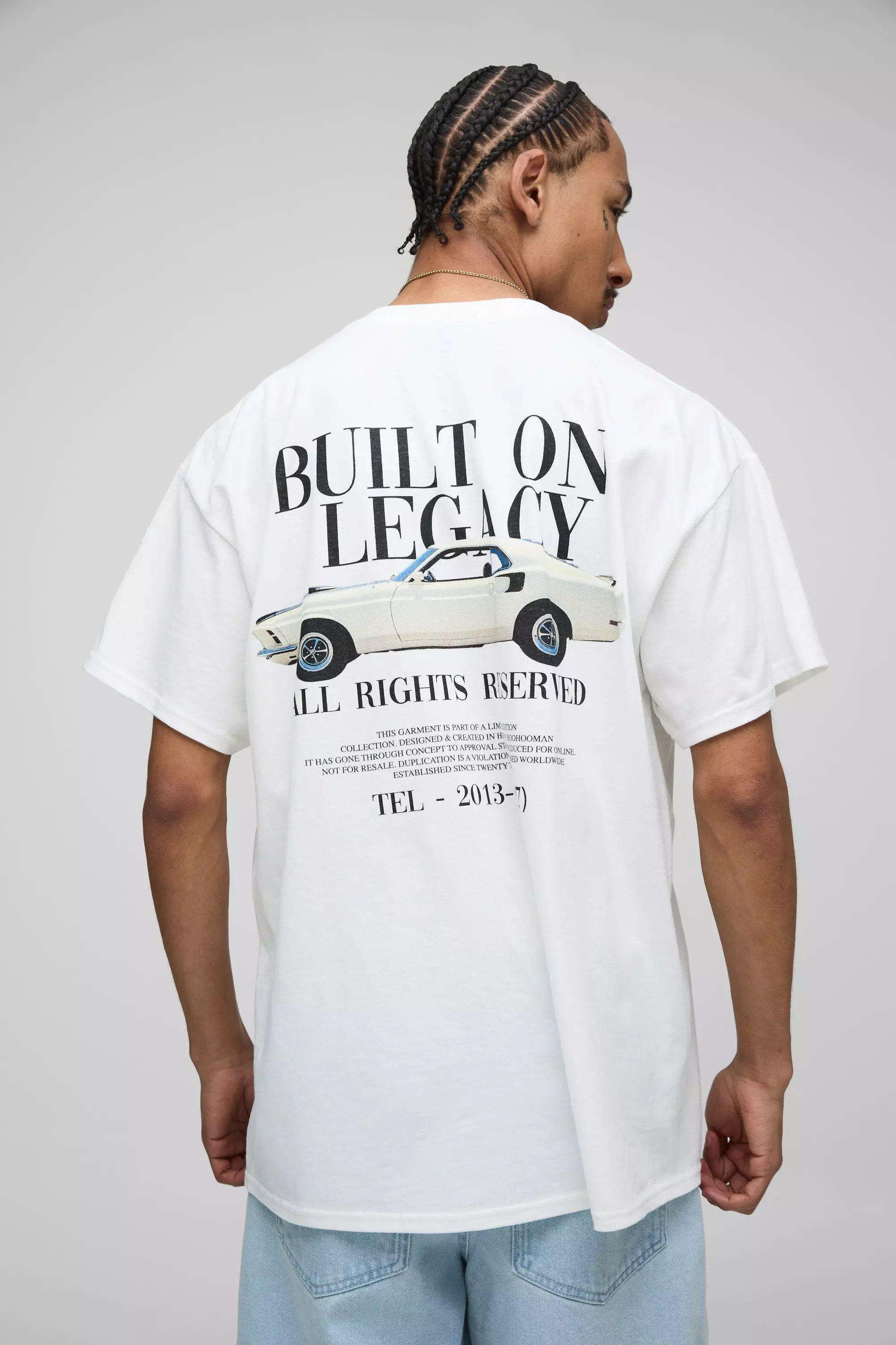 T-shirt oversize à imprimé voiture, White autre image