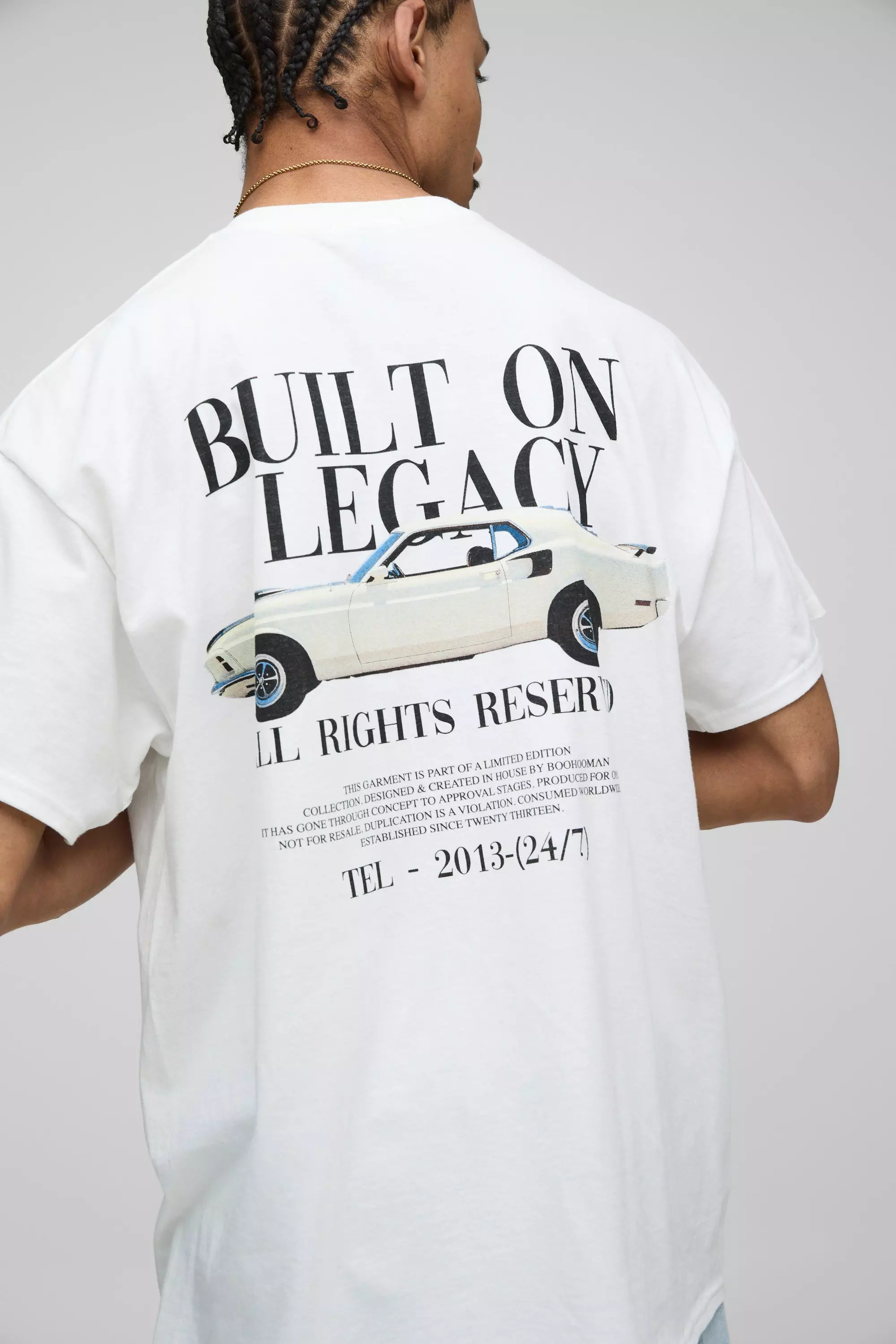 T-shirt oversize à imprimé voiture, White autre image