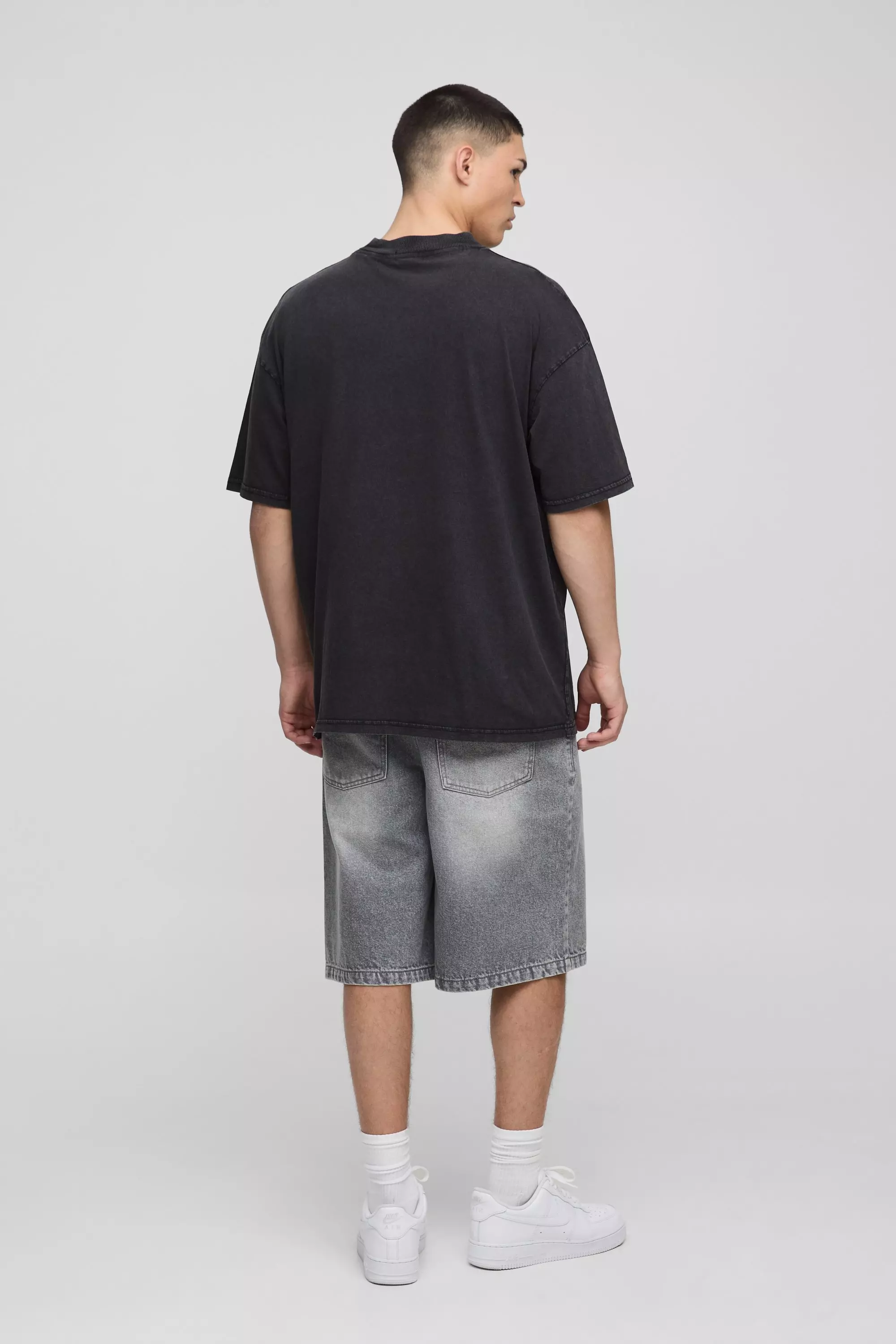 T-shirt oversize délavé à imprimé canin - Ofcl, Black autre image