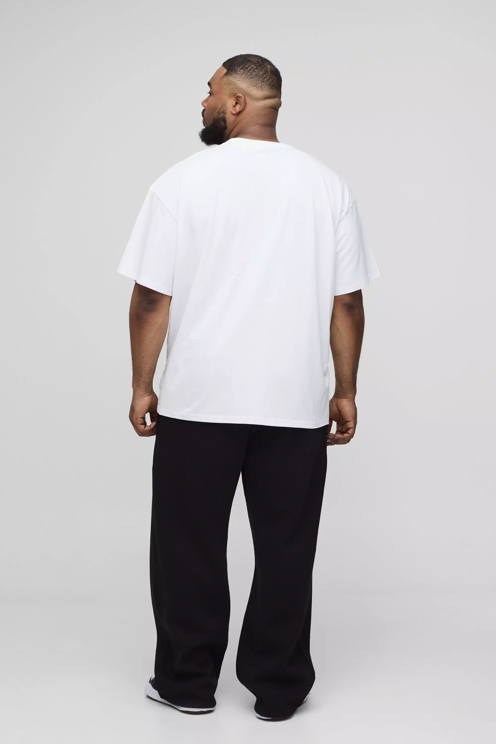 White Plus Oversized Miami Palm Print T-Shirt alternative image
