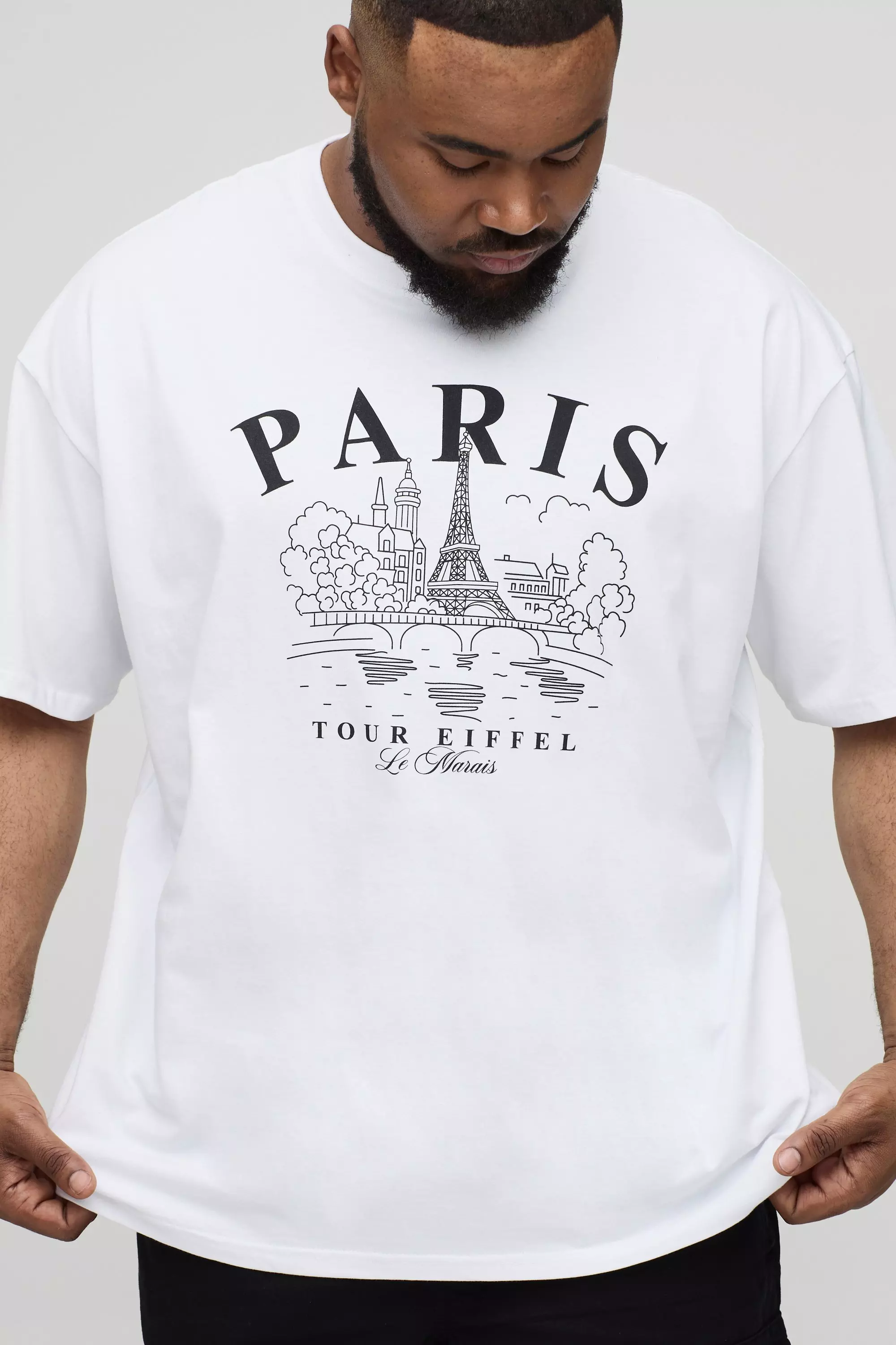 Grande taille - T-shirt oversize à imprimé Paris, White autre image