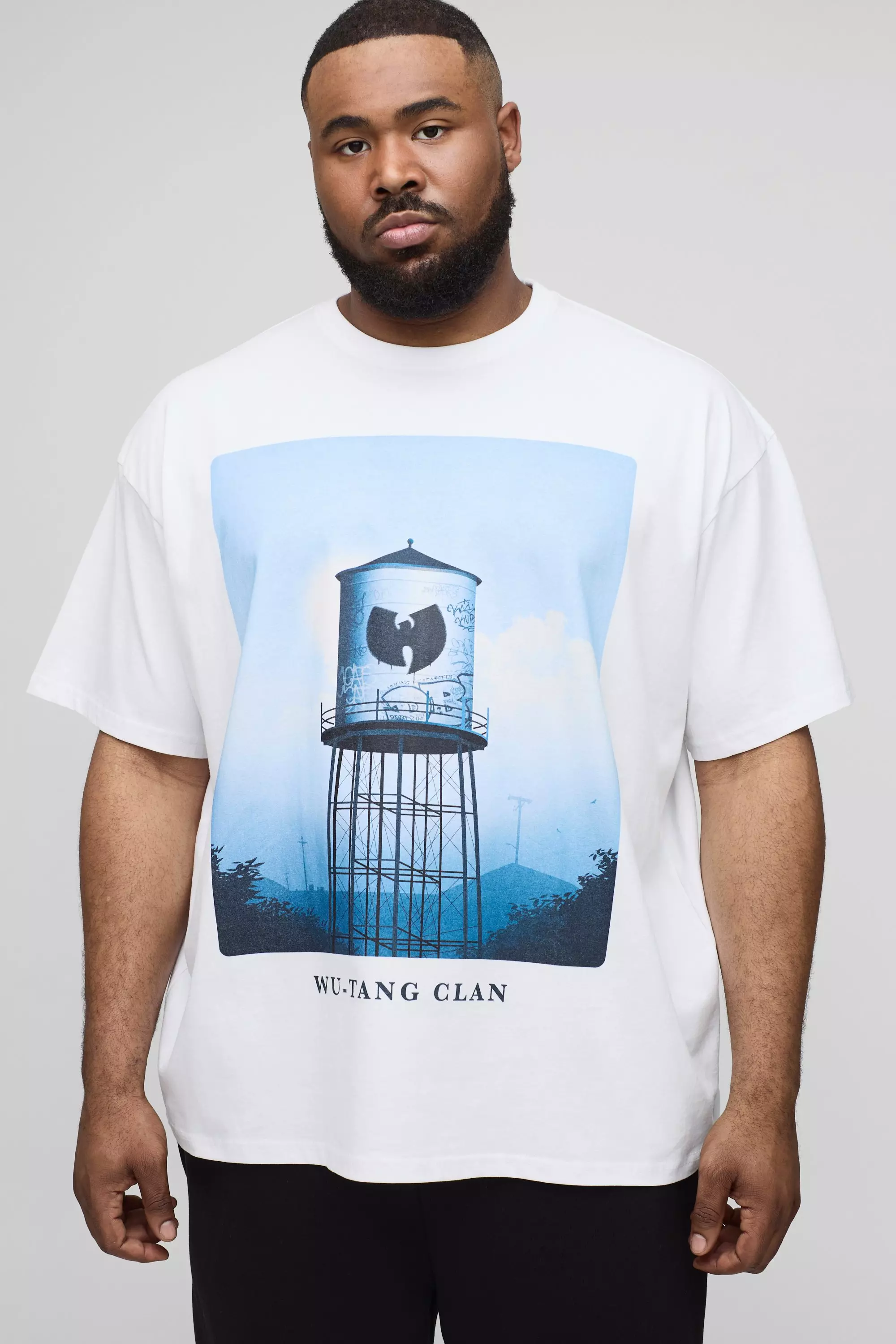 White Plus Oversized Wu-Tang Clan License Print T-Shirt alternative image