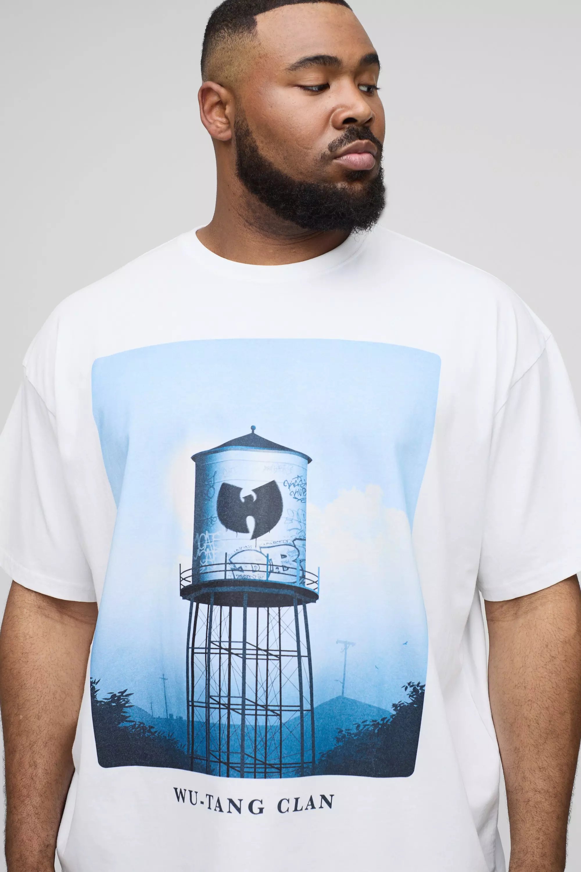 White Plus Oversized Wu-Tang Clan License Print T-Shirt alternative image