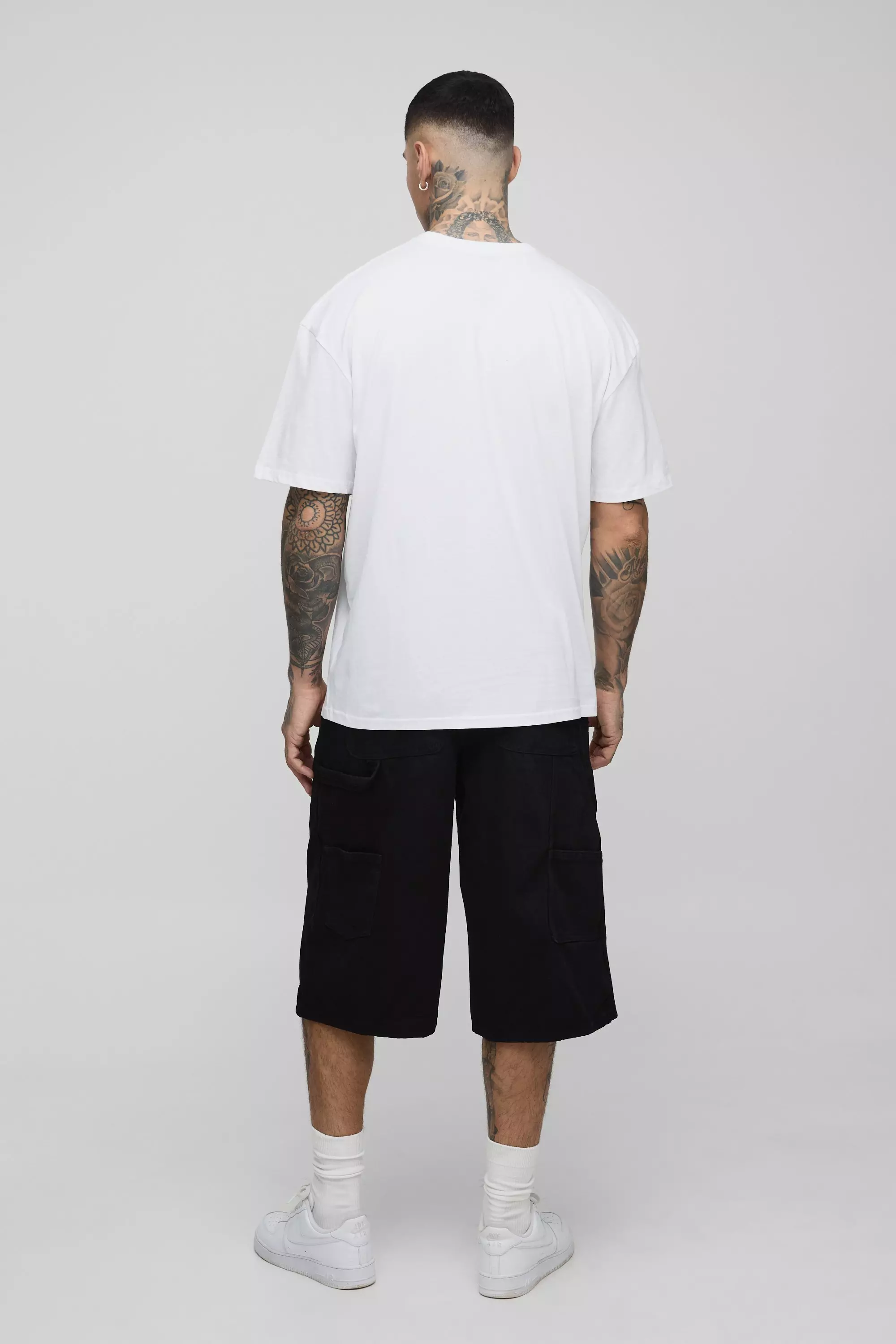 White Tall Oversized Eazy-E License Print T-Shirt alternative image