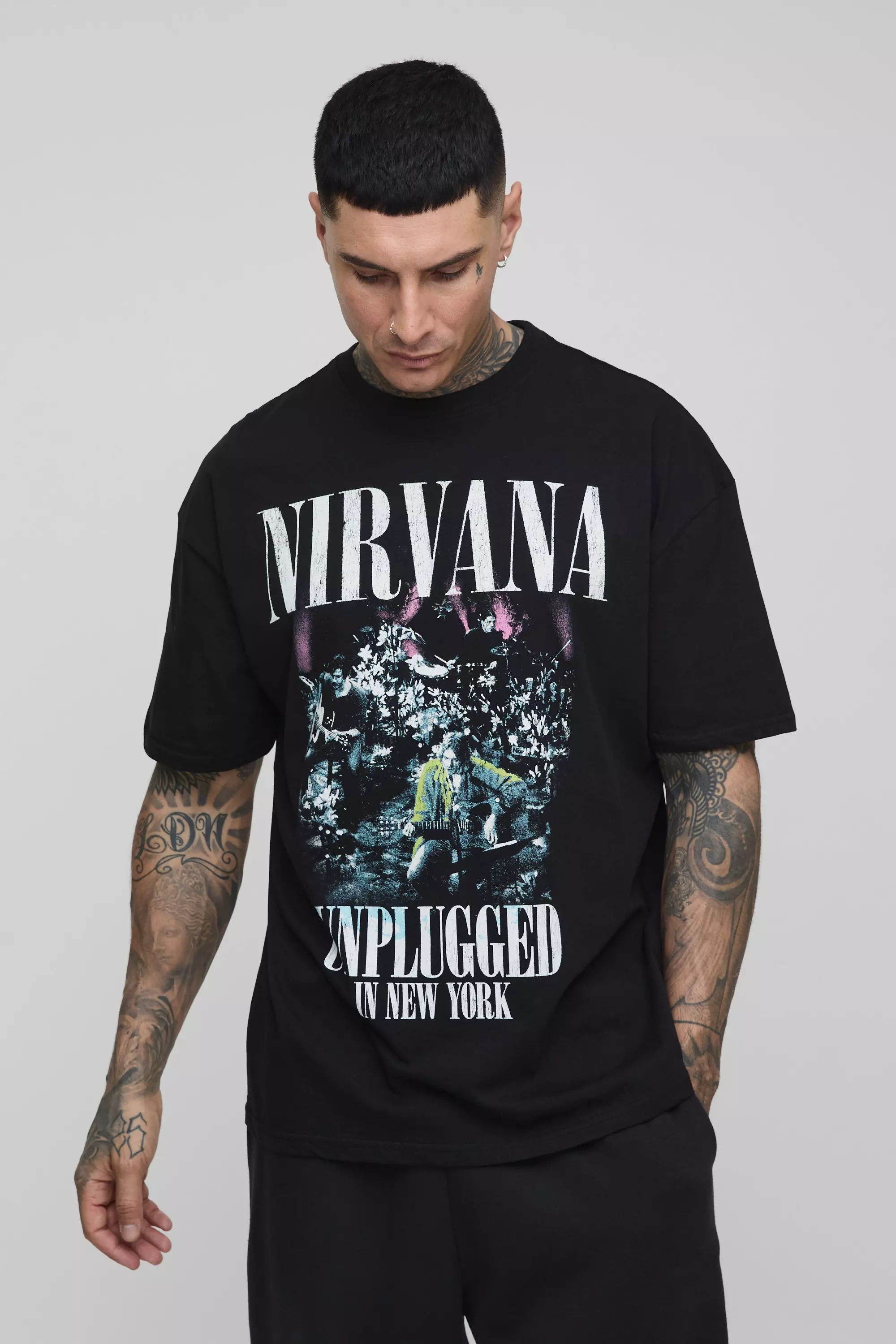 Tall - T-shirt oversize à imprimé Nirvana, Black autre image