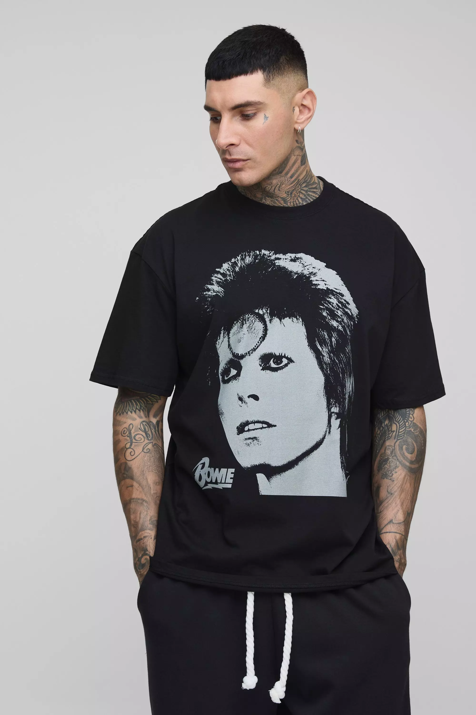 Tall - T-shirt oversize imprimé zippé, Black autre image