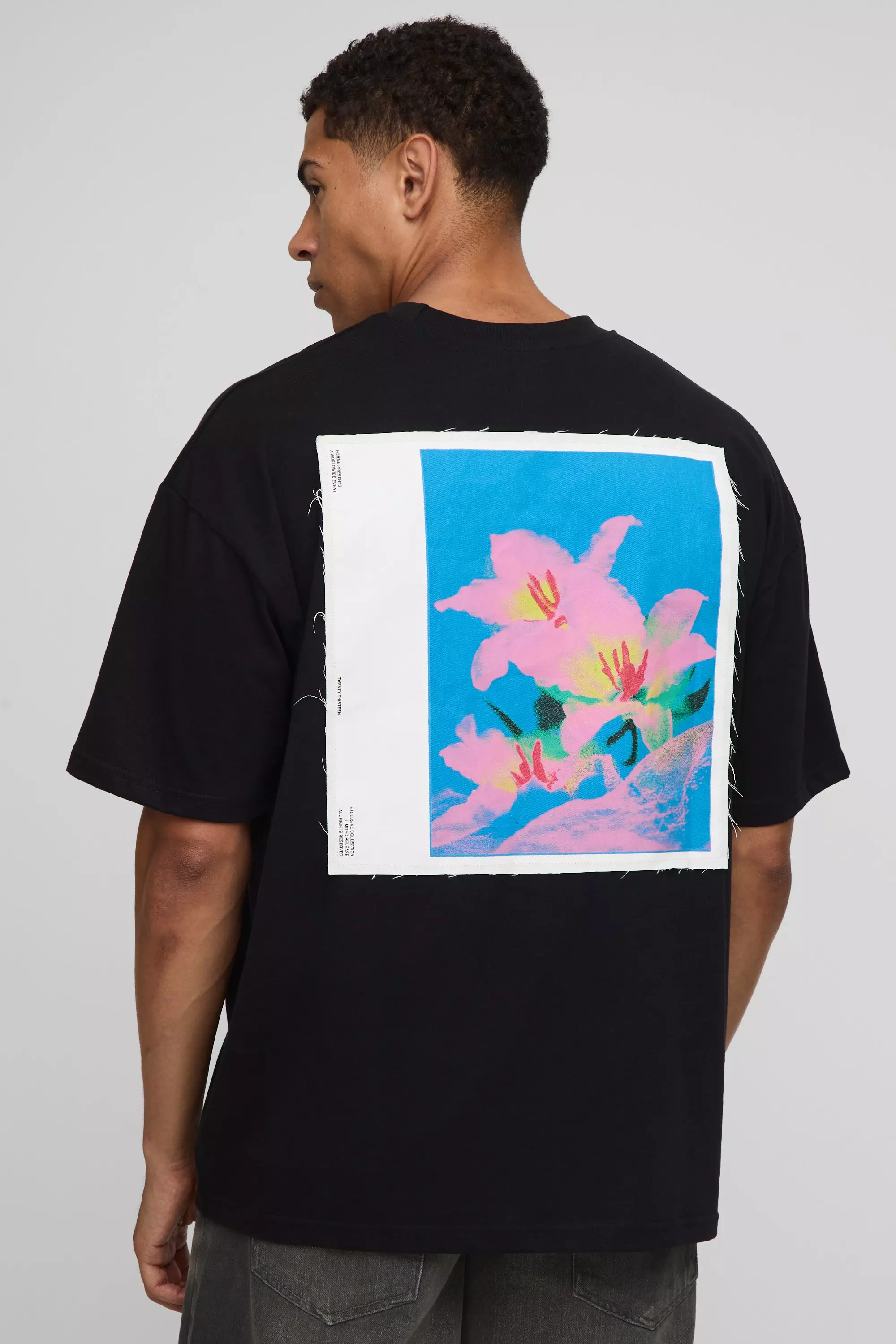 Oversized Drop Shoulder Heavyweight Patch Applique T-Shirt | boohooMAN USA