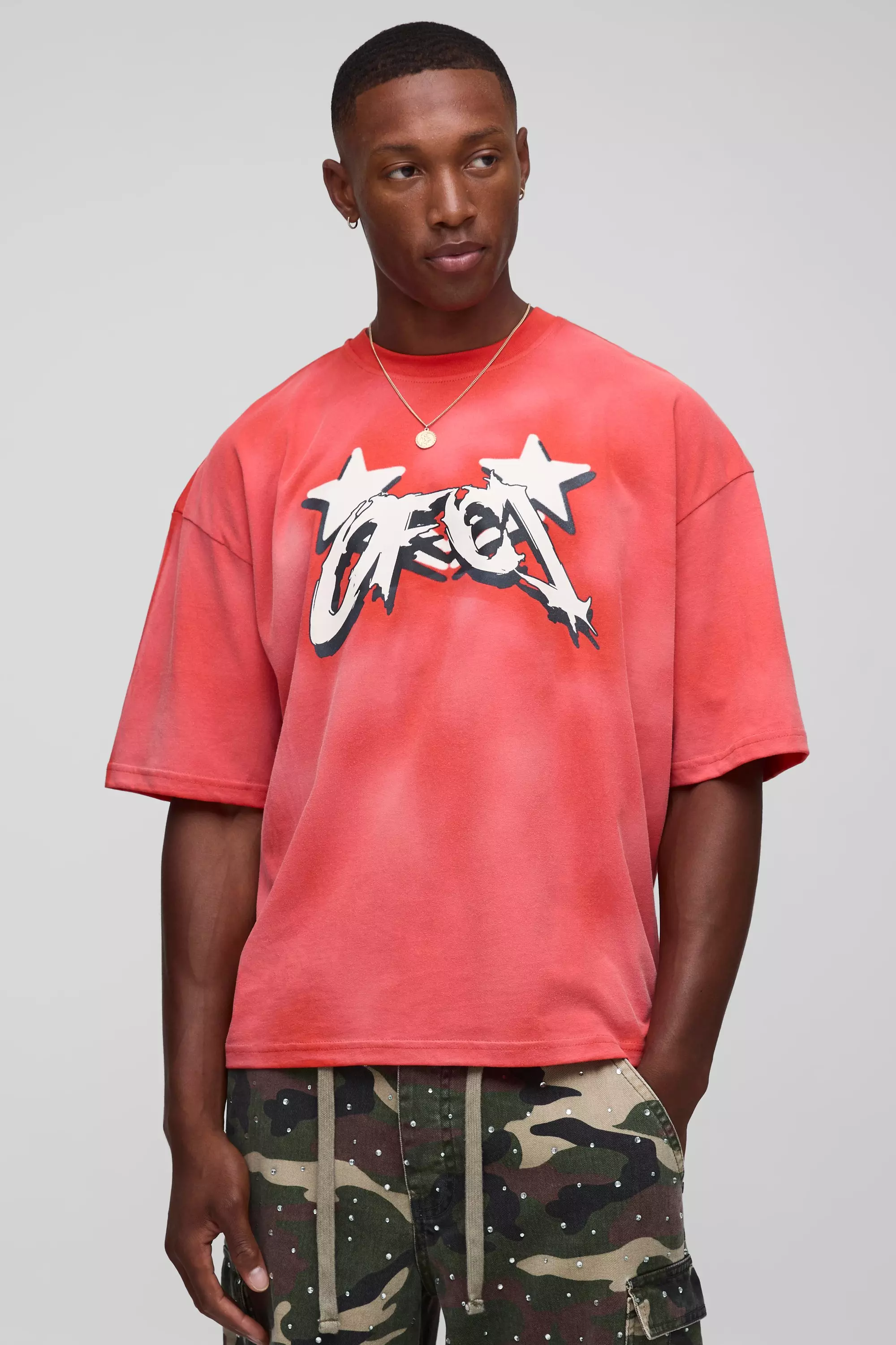 Oversized Boxy OFCL Star Graphic Washed T-Shirt | boohooMAN USA