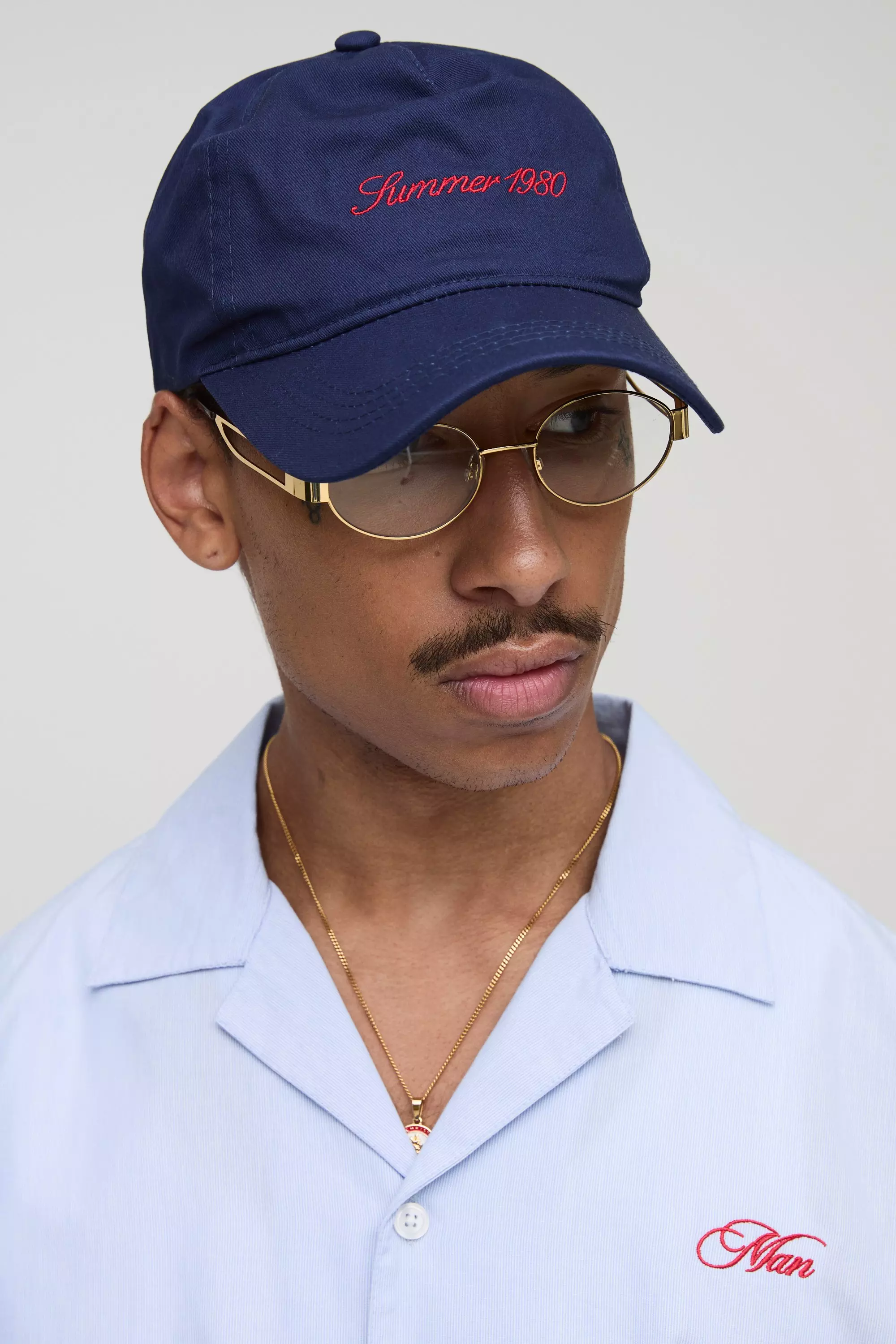 Summer Embroidered Cap Navy