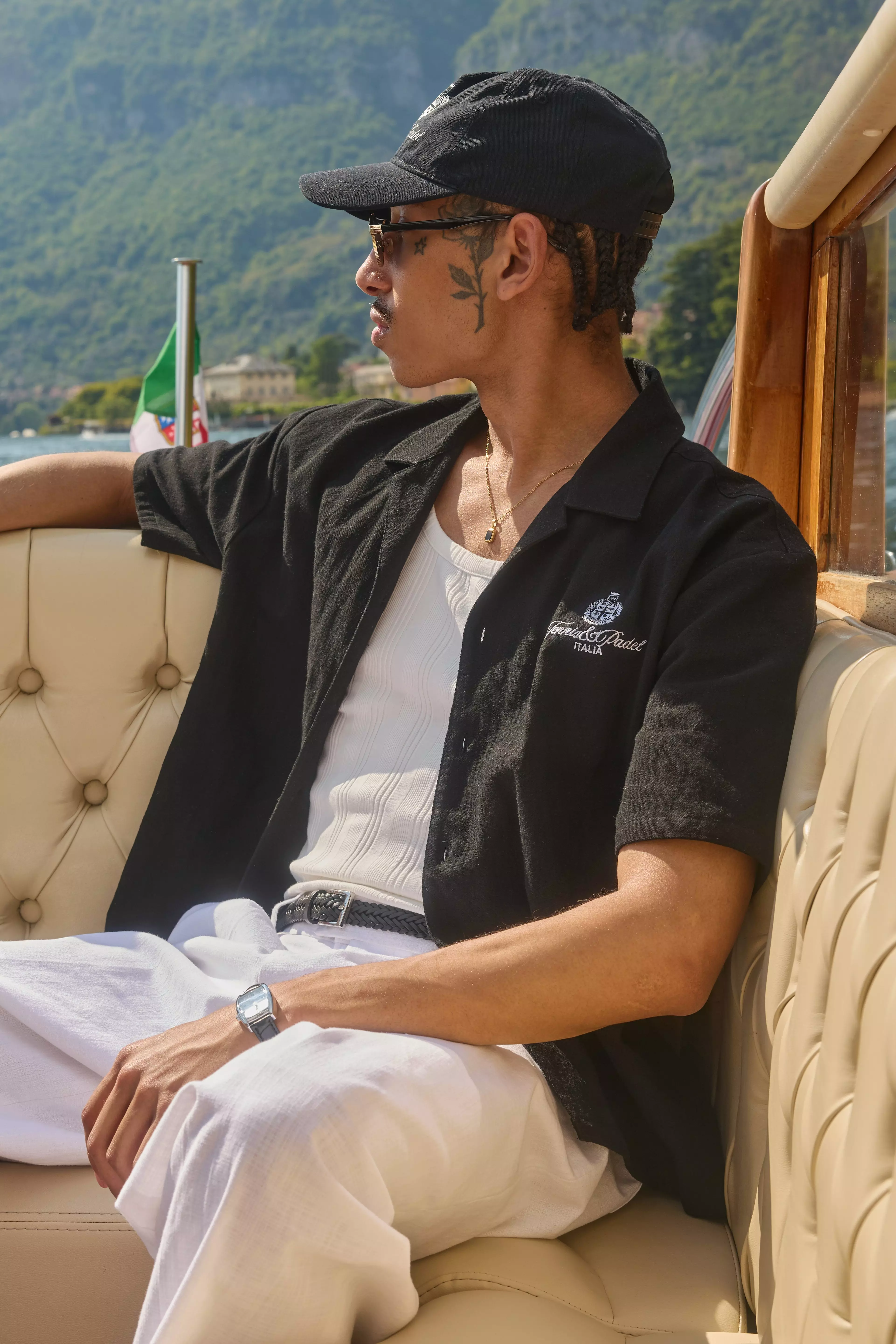 Black Oversized Boxy Tennis & Padel Canvas Shirt