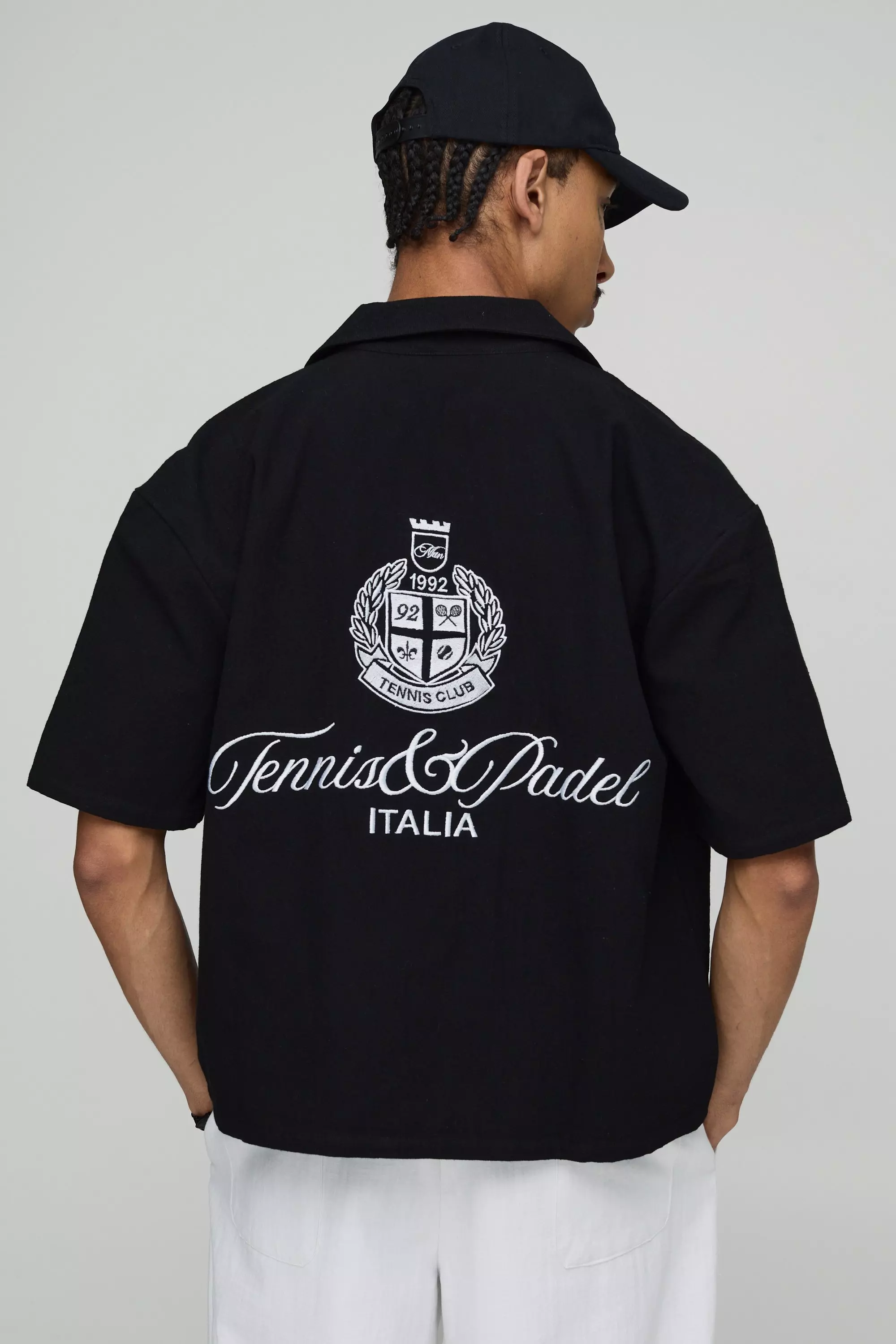 Oversized Boxy Tennis & Padel Canvas Shirt | boohooMAN USA