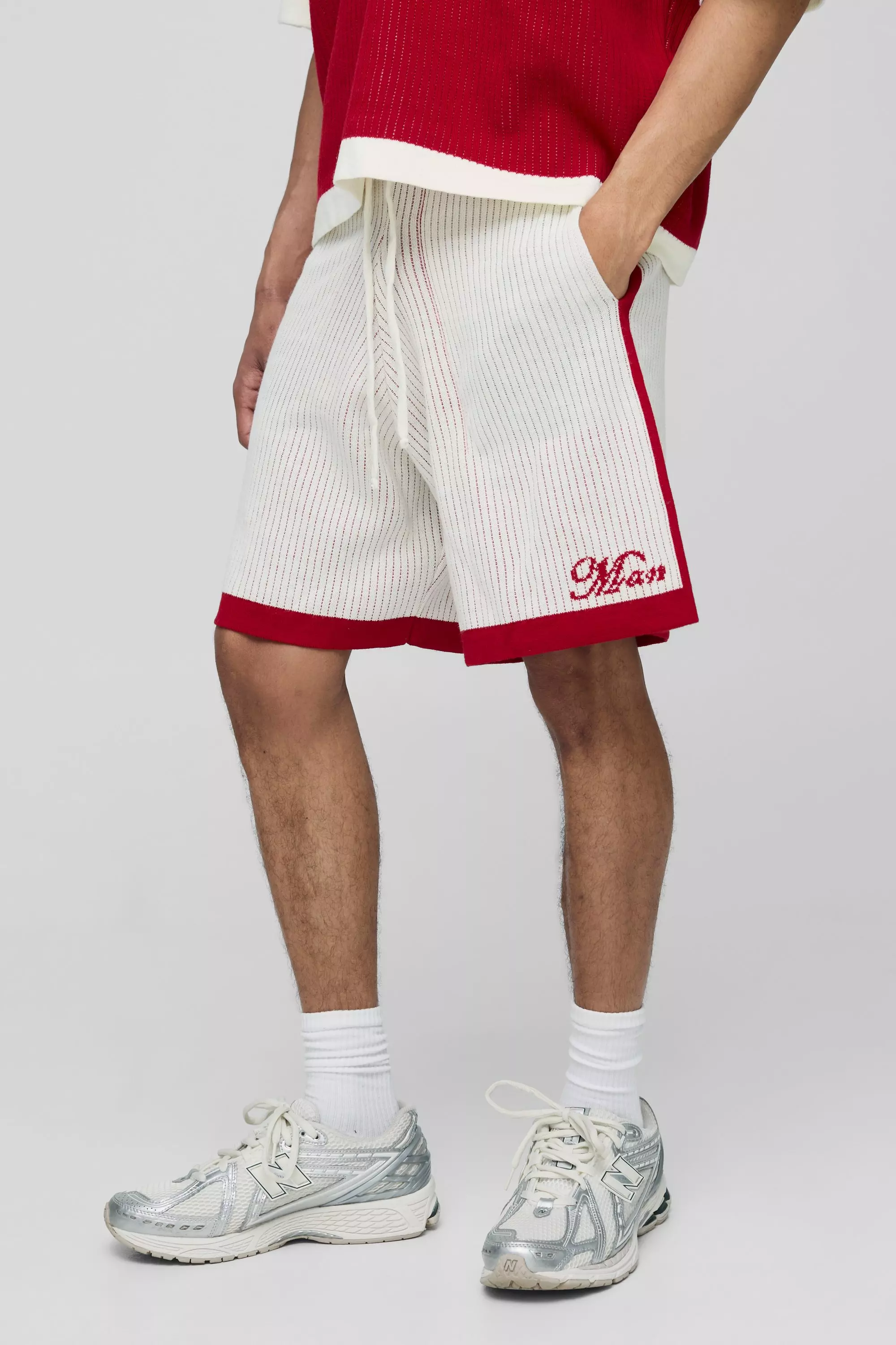 MAN Relaxed Rib Knitted Short Ecru