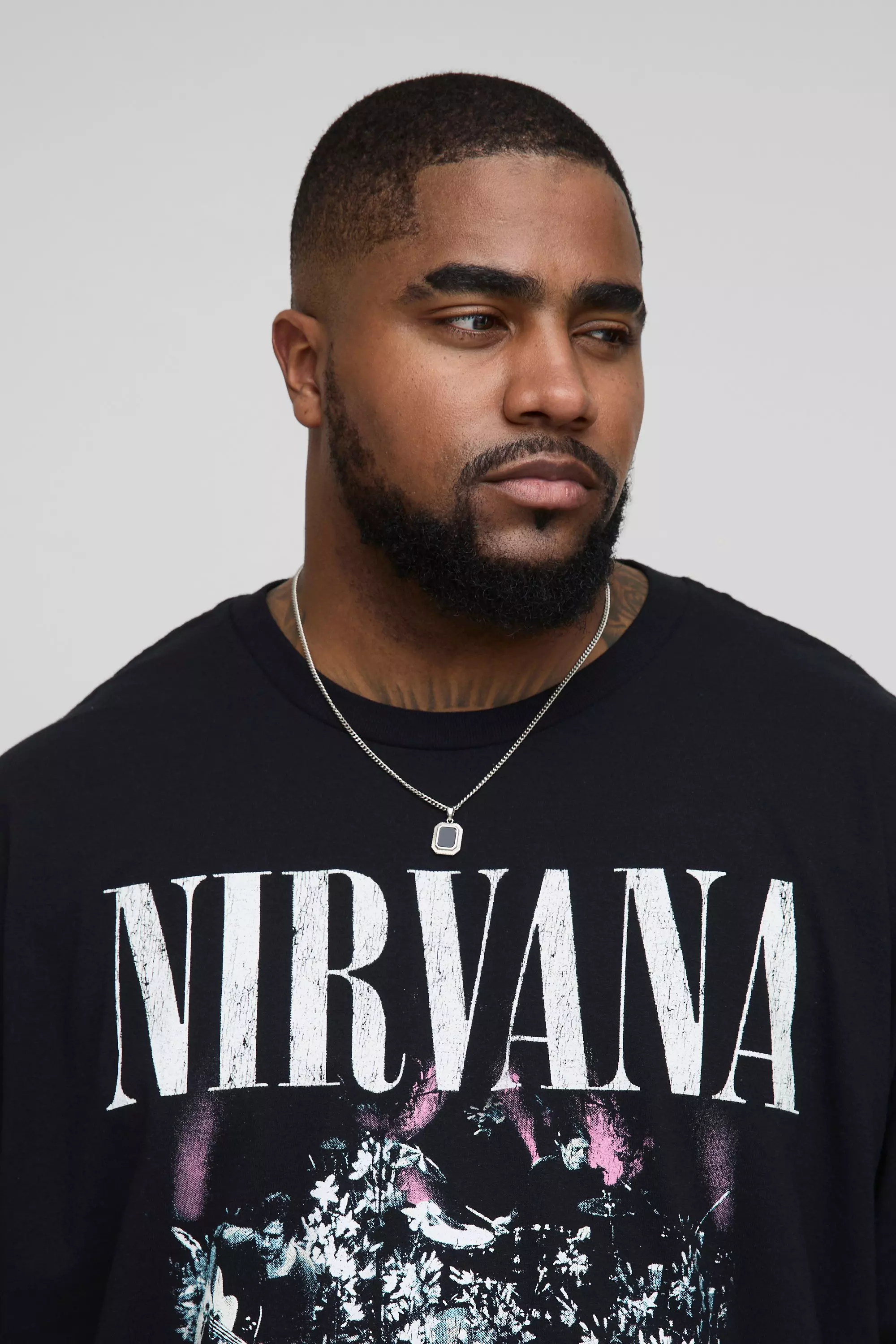 Grande taille - T-shirt à imprimé Nirvana, Black autre image