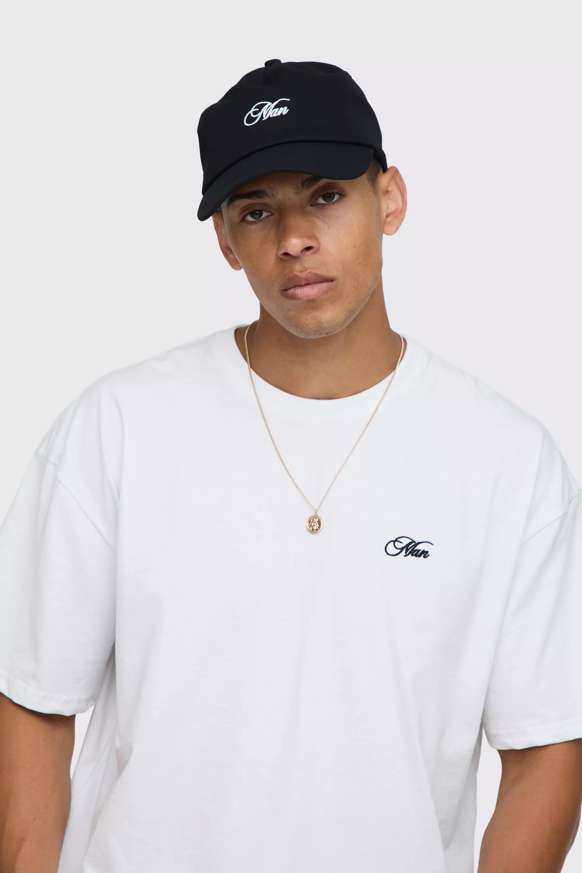 Black MAN Twill Embroidered Cap