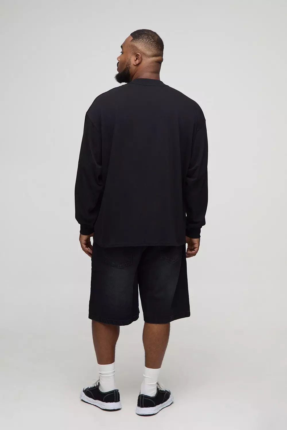Plus Relaxed Fit Jorts with Pleat Waist Detail | boohooMAN USA