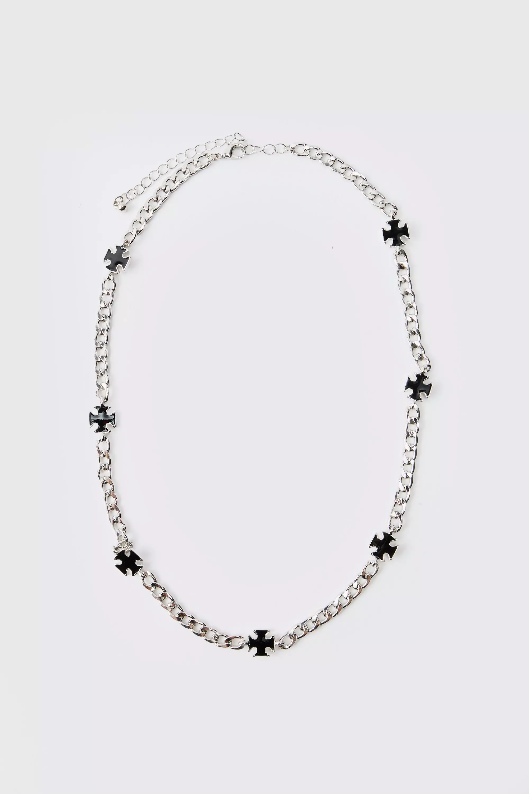 Cross Link Silver Necklace Silver