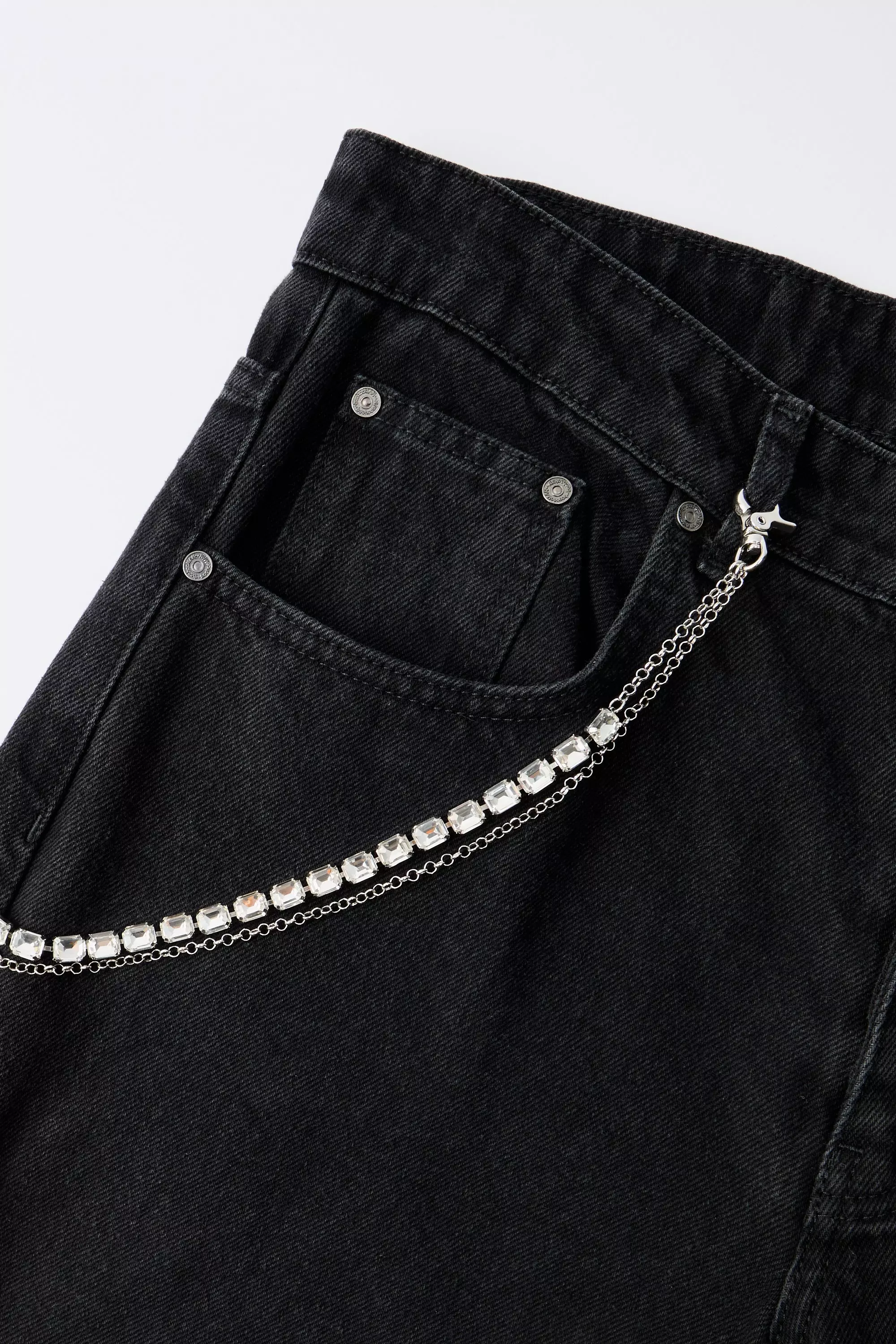 Jean Chain With Diamantes Silver