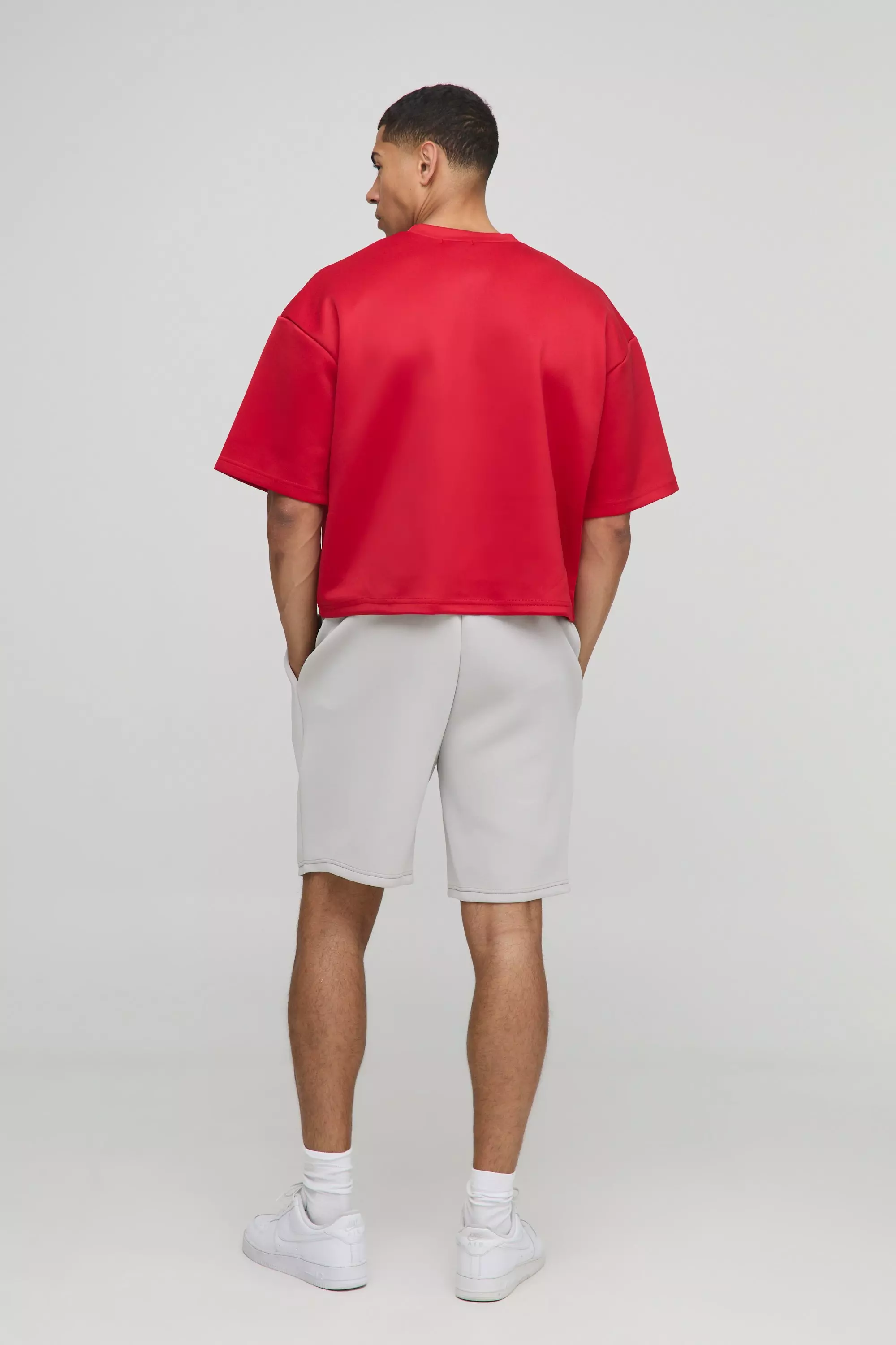 Oversized Extra Boxy Half Sleeve Scuba T-Shirt | boohooMAN USA