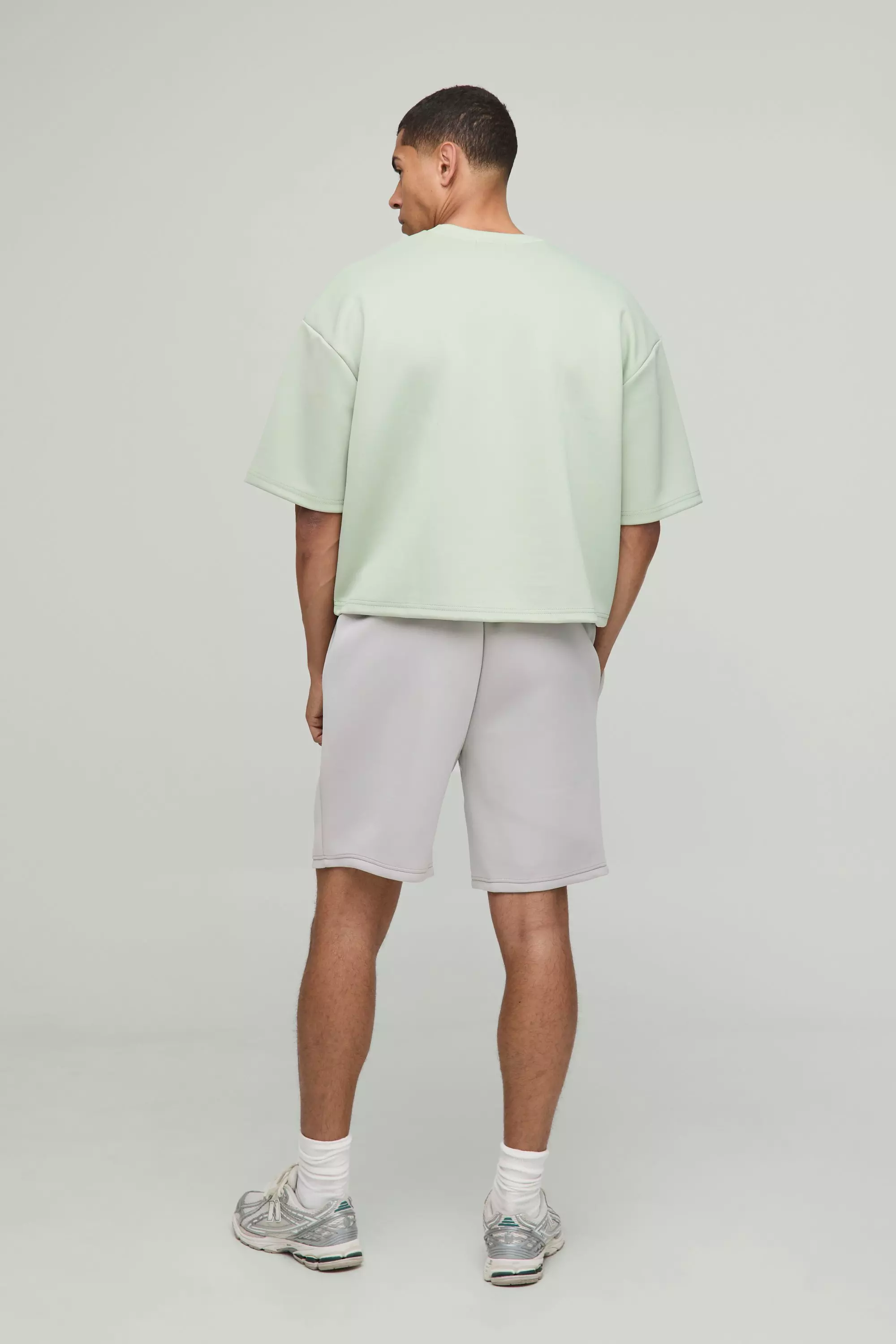 Oversized Extra Boxy Half Sleeve Scuba T-Shirt | boohooMAN USA