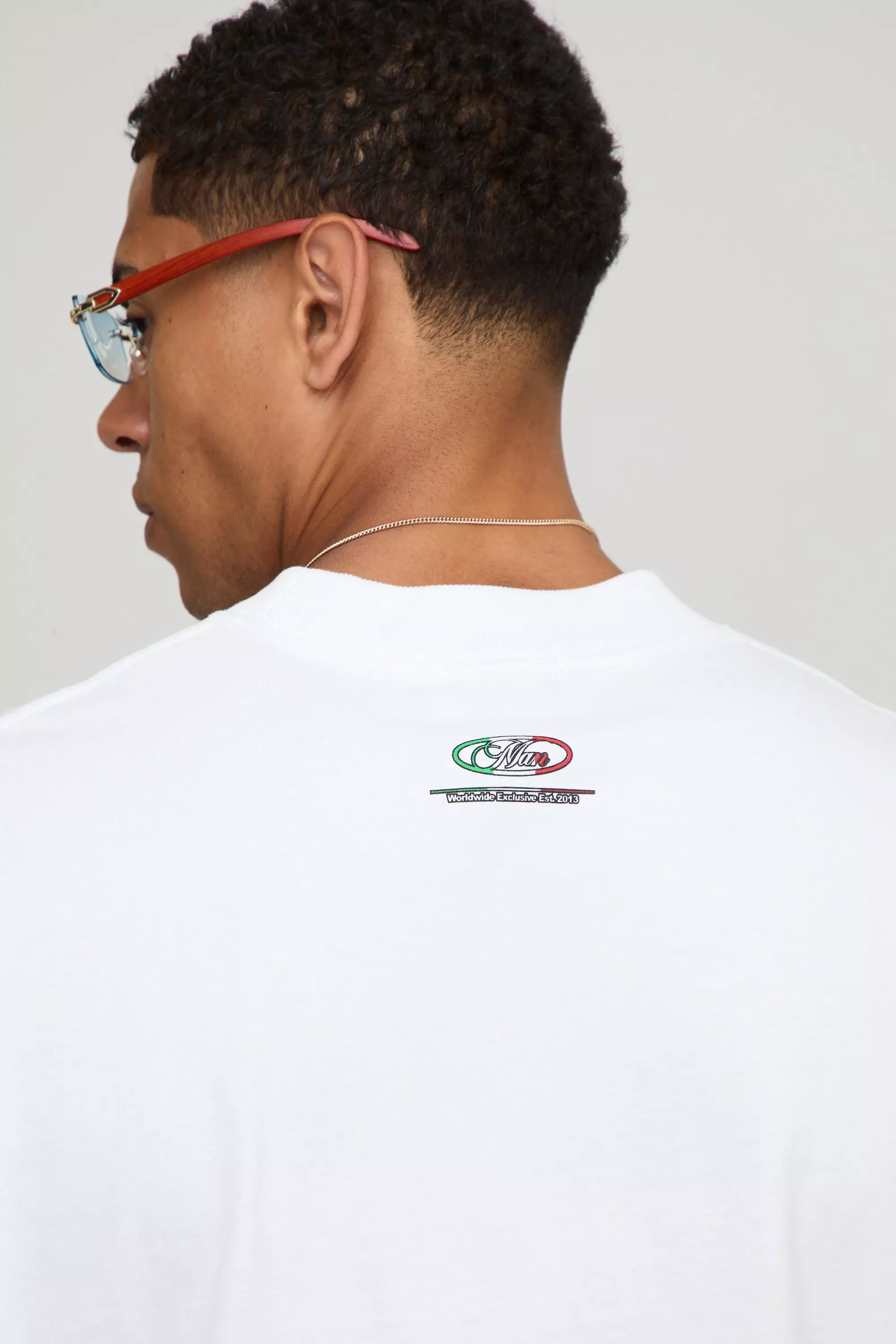 Sfera White Oversized Extended Neck Italian Landscape Graphic T Shirt | boohooMAN USA