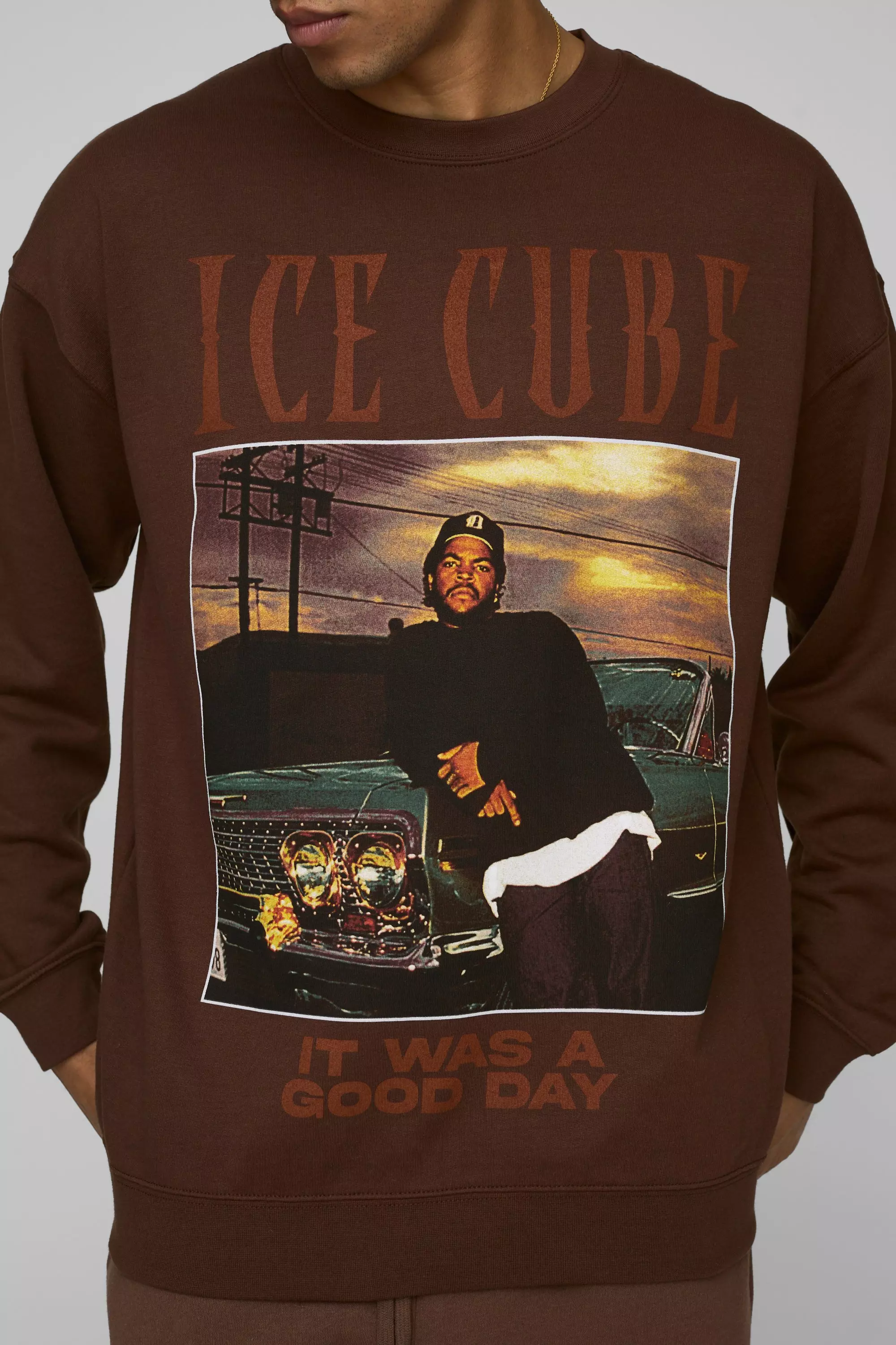 Chocolate Oversized Ice Cube License Sweatshirt alternative image