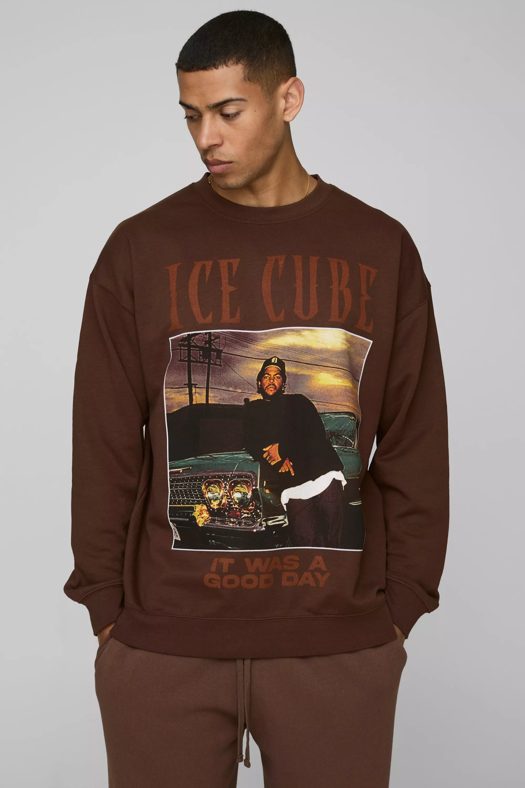Chocolate Oversized Ice Cube License Sweatshirt alternative image