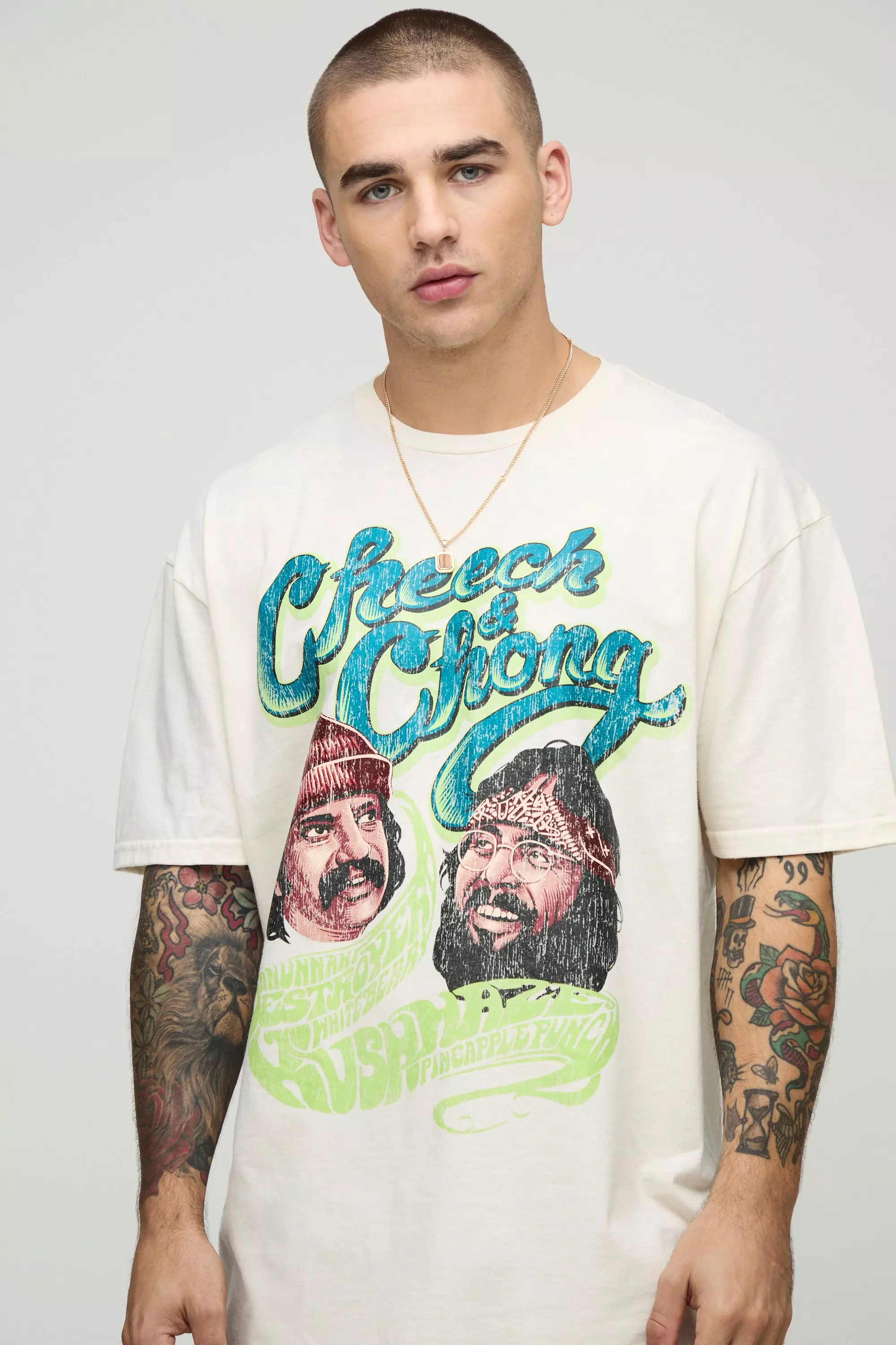 Ecru Oversized Cheech & Chong License T-Shirt alternative image