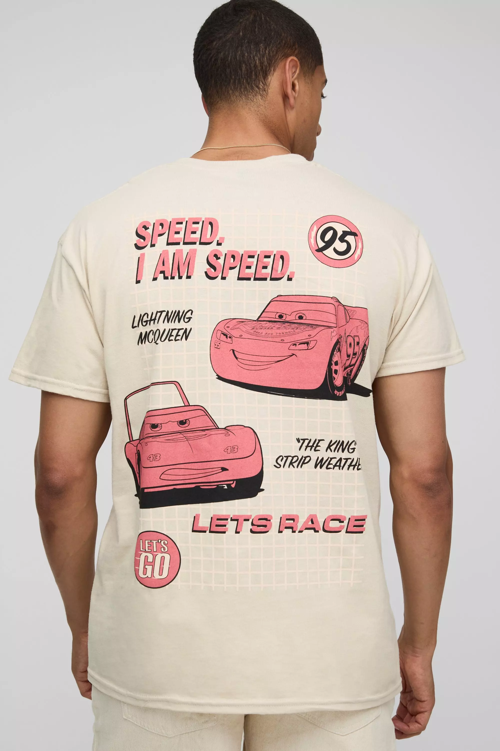 Sand Oversized Disney Cars License T-Shirt Sand