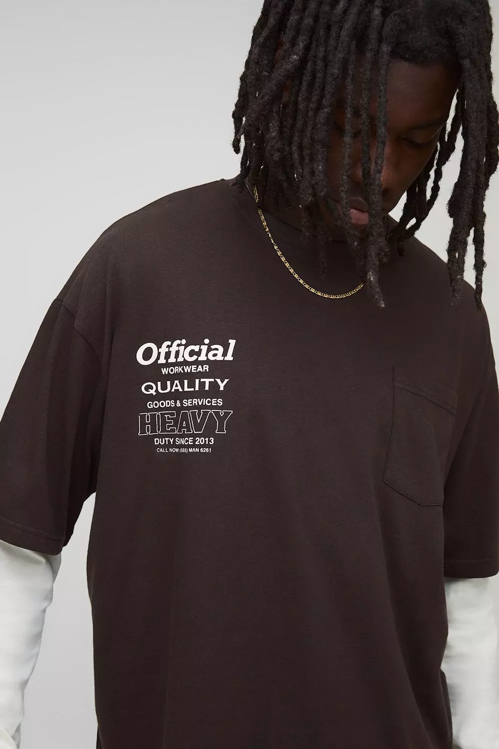 Oversized Boxy Official Pocket T-Shirt | boohooMAN USA