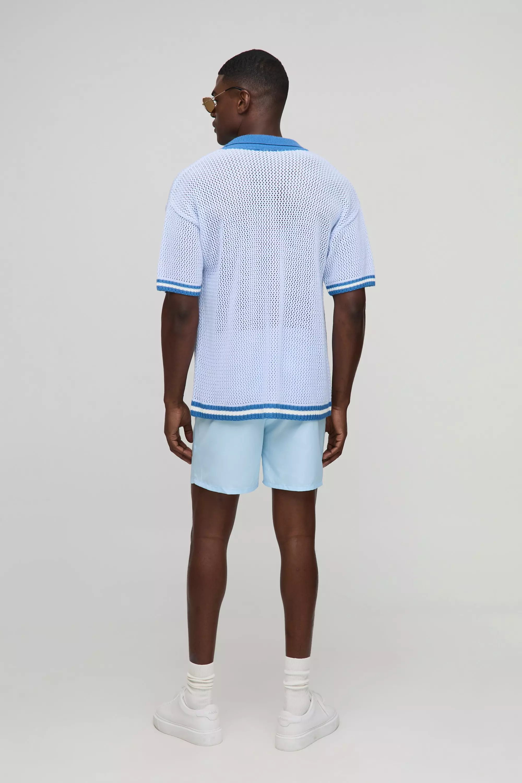 Regular fit Mid length Plain Swim Shorts | boohooMAN USA
