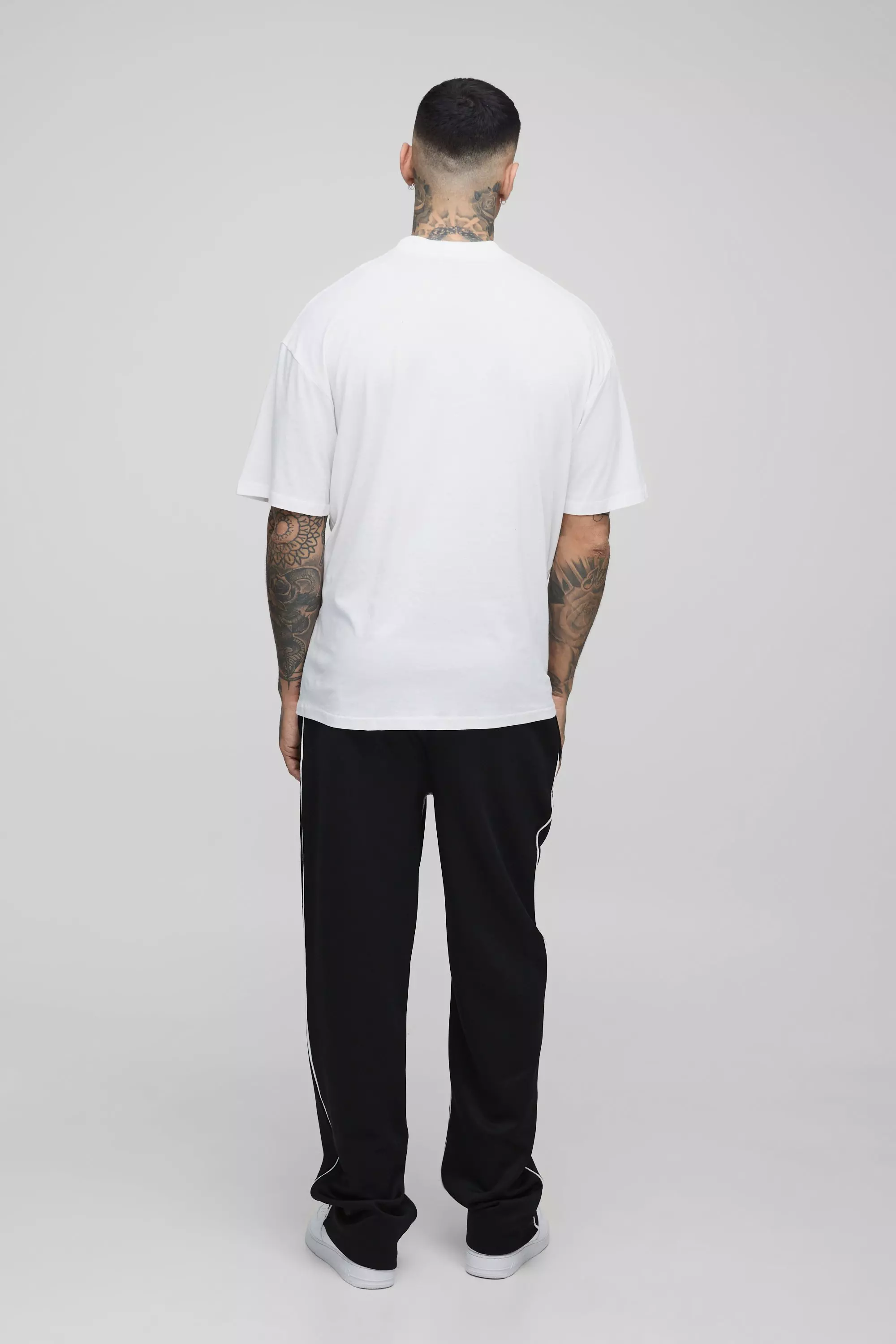 Tall - T-shirt oversize universitaire à col montant, White autre image