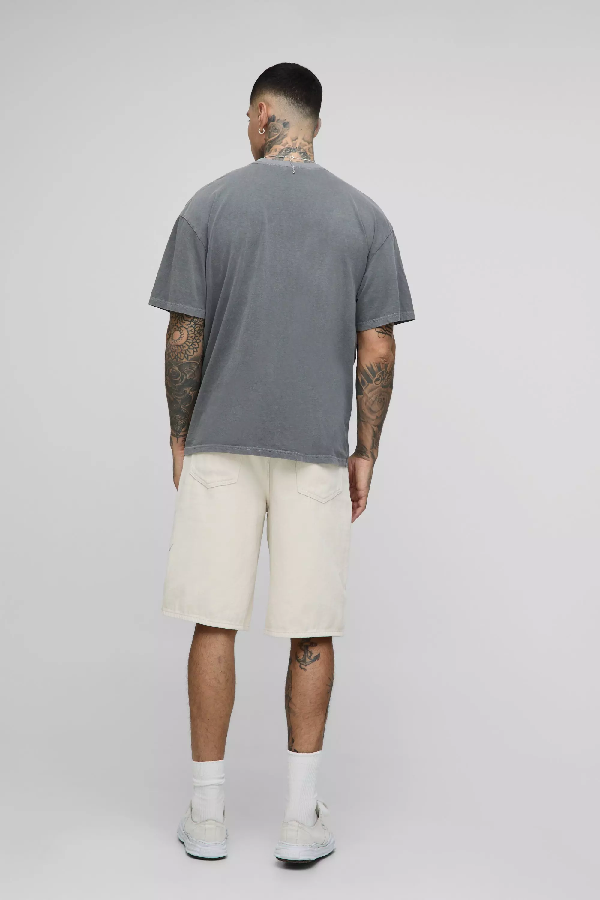 Tall Oversize T-Shirt mit Renaissance-Print, Charcoal alternatives Bild