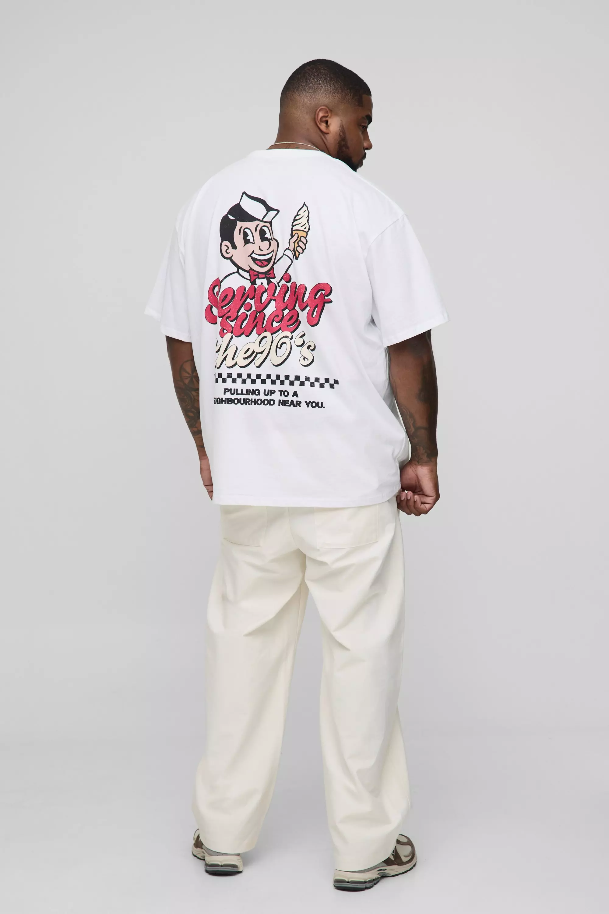 Plus Oversized Retro Serving Since The 90's Print T-Shirt | boohooMAN USA