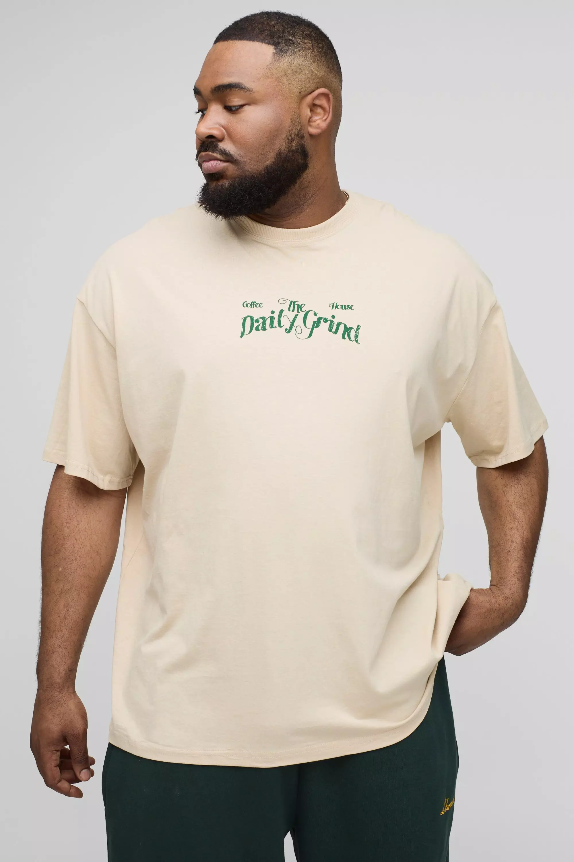 Sand Plus Oversized Coffee House Print T-Shirt alternative image